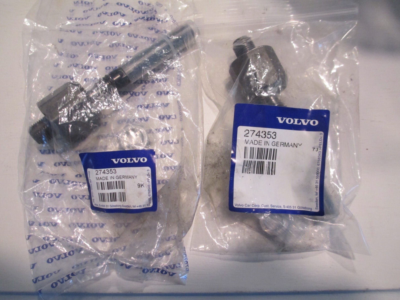 GENUINE VOLVO OEM P2 CHASSIS INNER TIE ROD PAIR #274353 GENUINE VOLVO OEM P2 CHASSIS INNER TIE ROD PAIR #274353