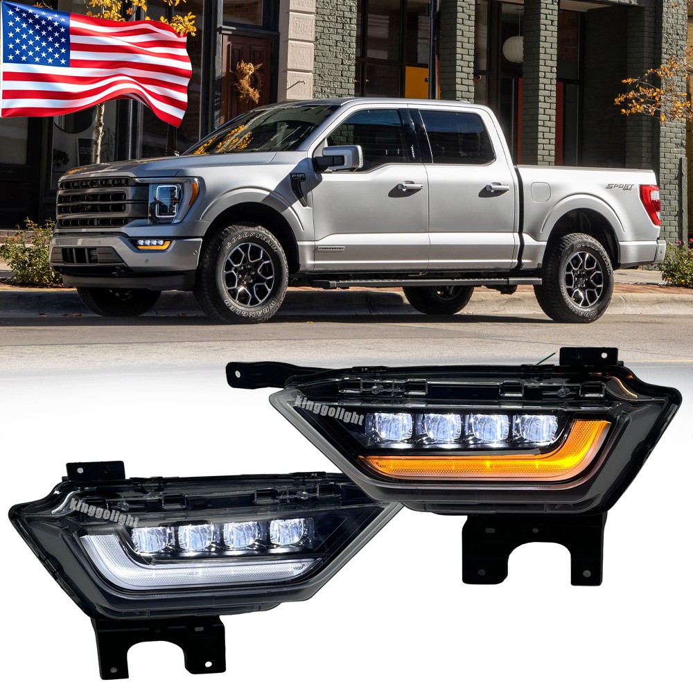 For Ford F150 2021 2022 2023 LED Bumper Fog Light w/DRL , Amber Turn Signal Lamp For Ford F150 2021 2022 2023 LED Bumper Fog Light w/DRL , Amber Turn Signal Lamp