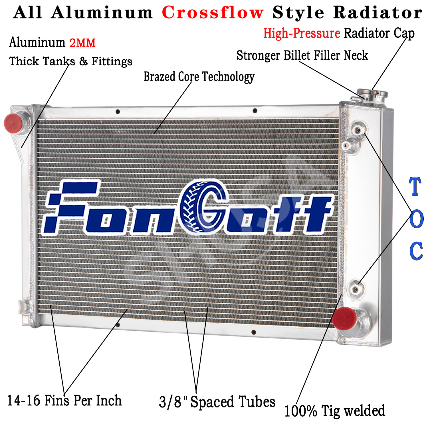 4 Row Aluminum Radiator for 1967-1972 1968 71 Chevy C/K C10 C20 C30 Pickup Truck