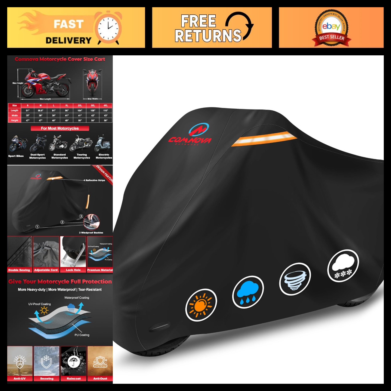 Universal Waterproof Motorcycle Cover 81 Universal Waterproof Motorcycle Cover 81