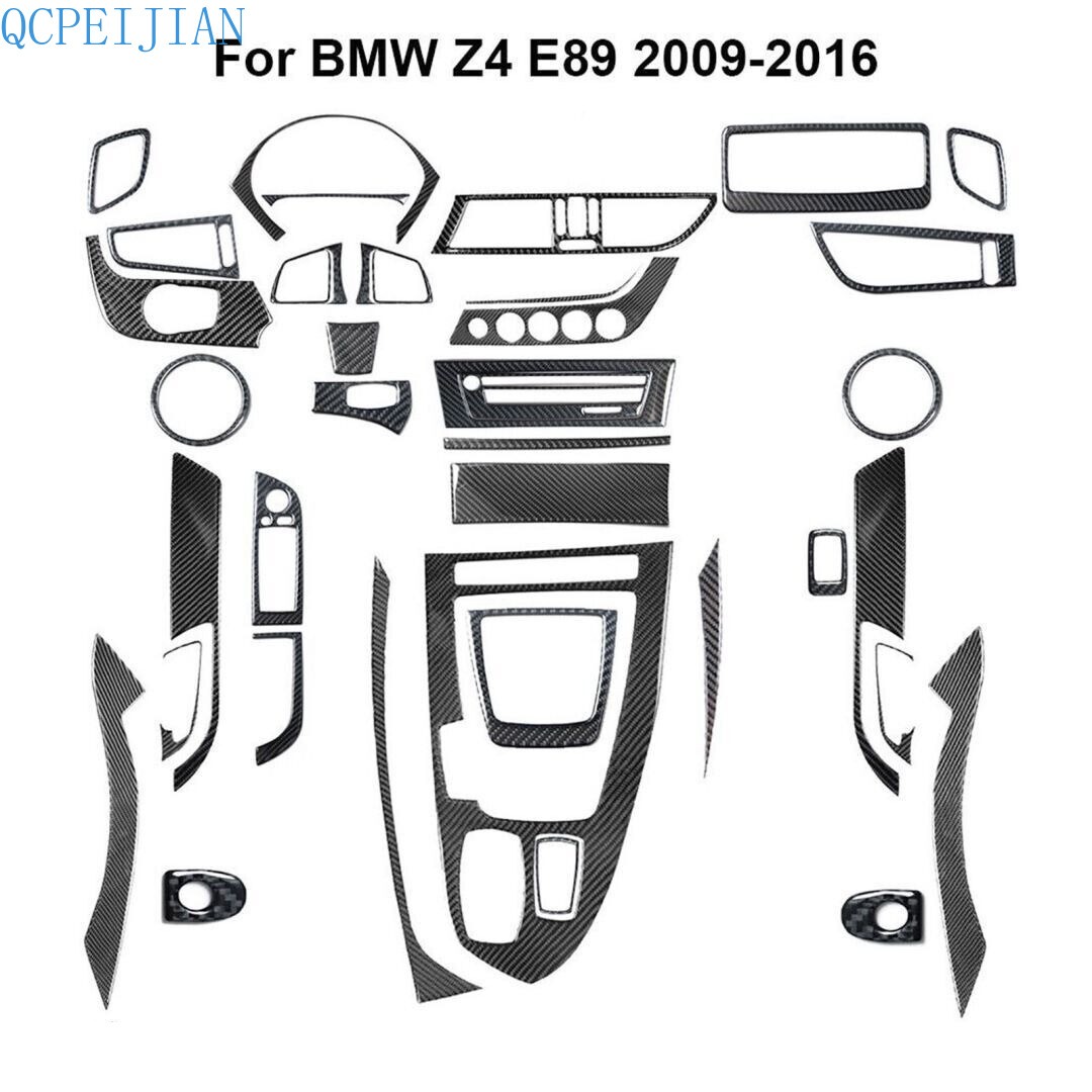 38Pcs Real Carbon Fiber Full Interior Cover Dash Trim Kit For BMW Z4 E89 2009-16 38Pcs Real Carbon Fiber Full Interior Cover Dash Trim Kit For BMW Z4 E89 2009-16