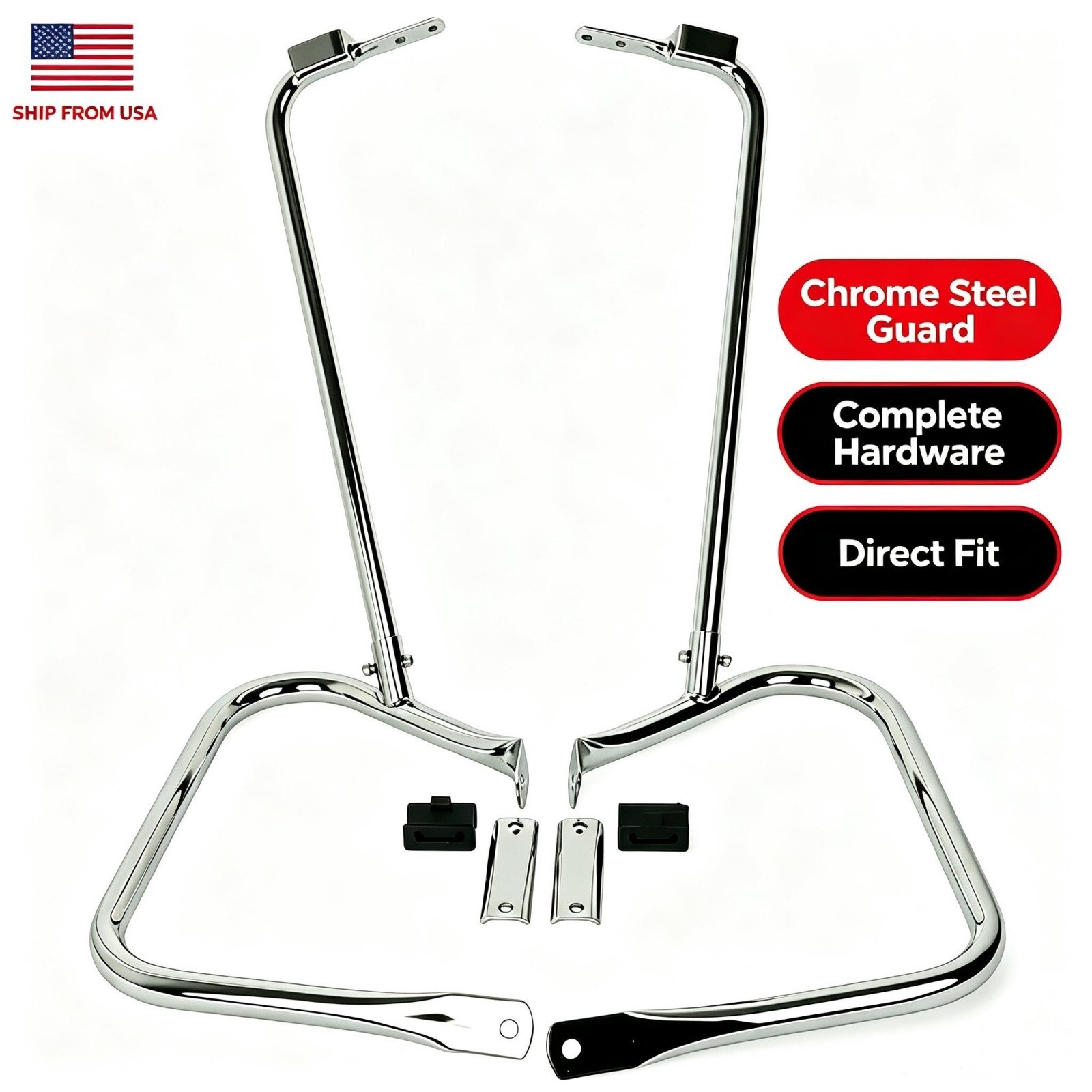 New Saddlebags Bracket Guard Support Bar Fit For Harley Touring 1997-2008 Models