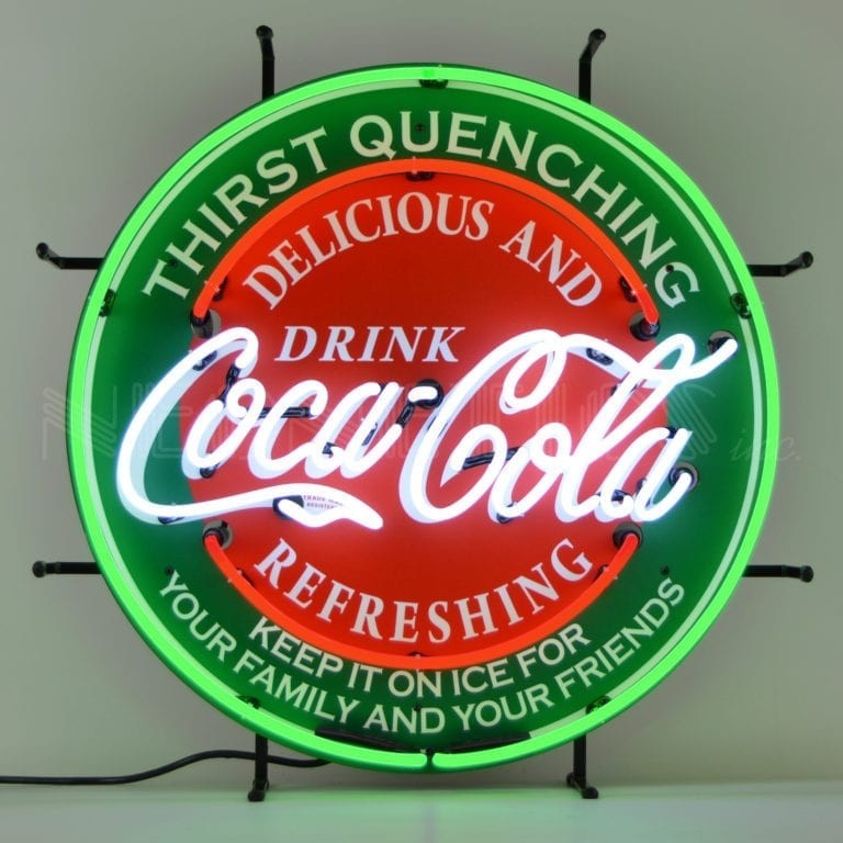 Coca-Cola Neon Sign Refreshing Wall Mount Red Green Neonetics 24\ Coca-Cola Neon Sign Refreshing Wall Mount Red Green Neonetics 24\