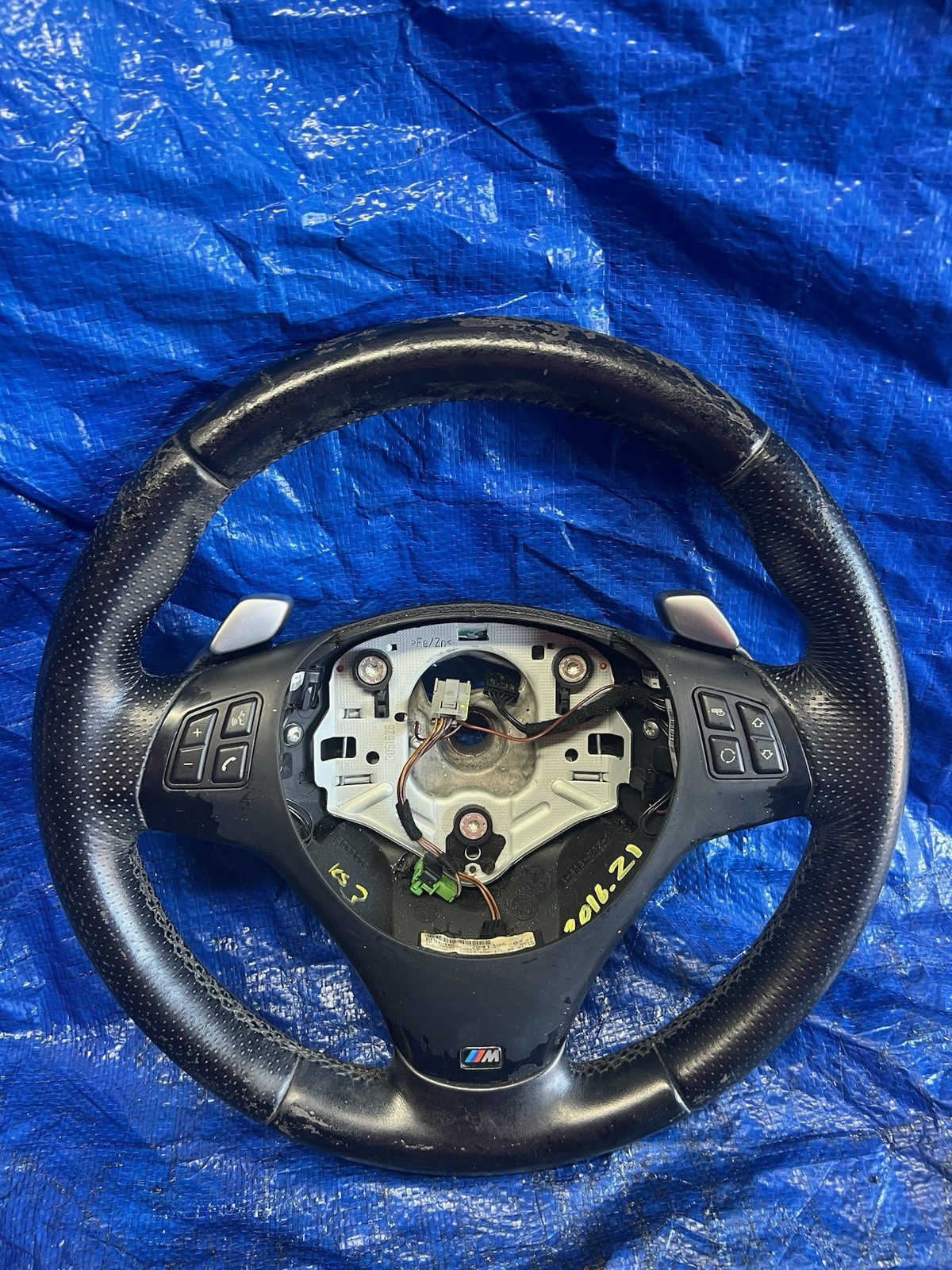 ✅ 07-13 BMW E88 E90 E92 Steering Wheel M-Sport Perforated Leather w/Shifters OEM