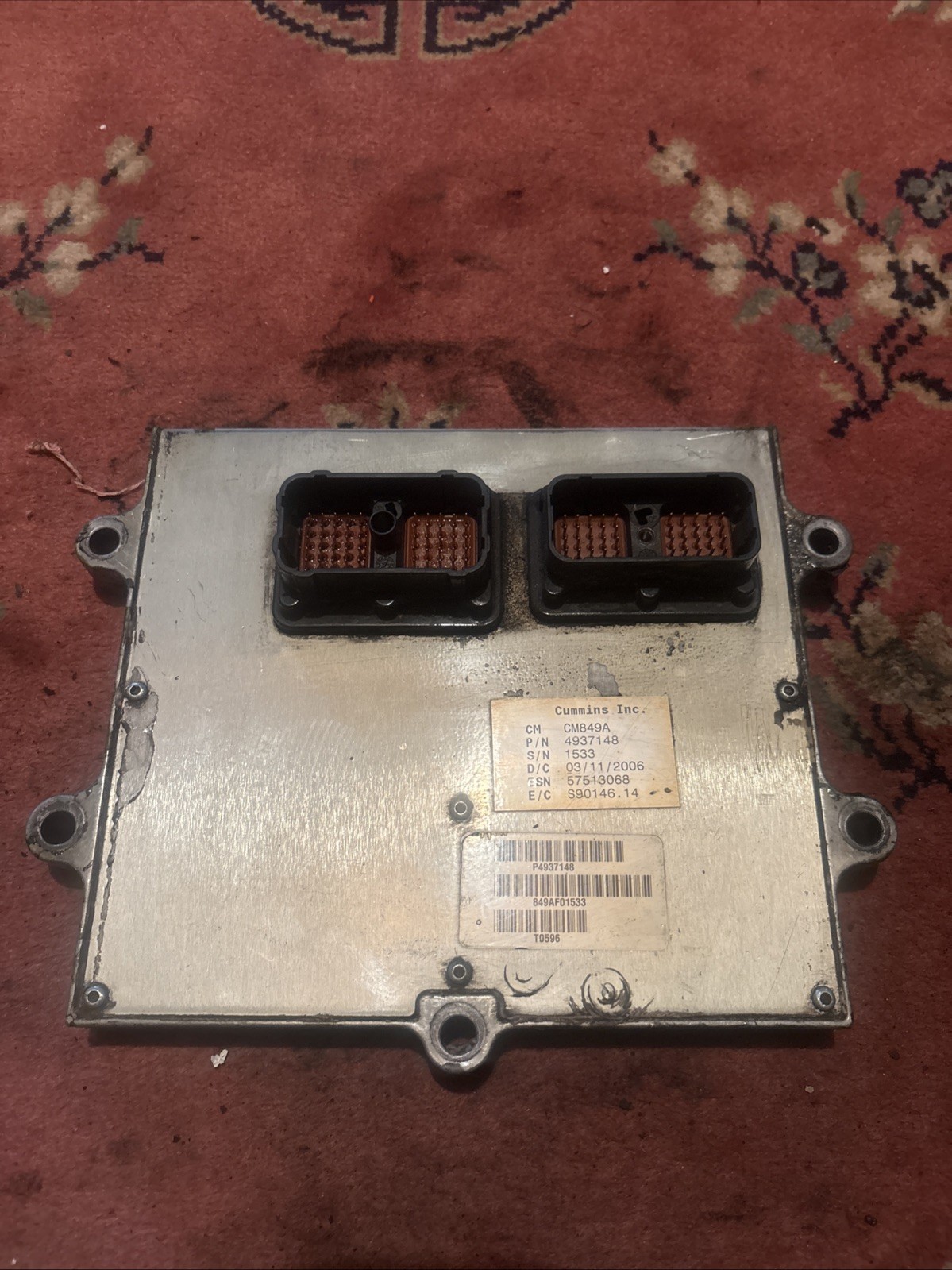 2006-2007 Dodge Cummins Diesel Manual 5.9 Ecm Engine Computer P/N:4937148 CM849A