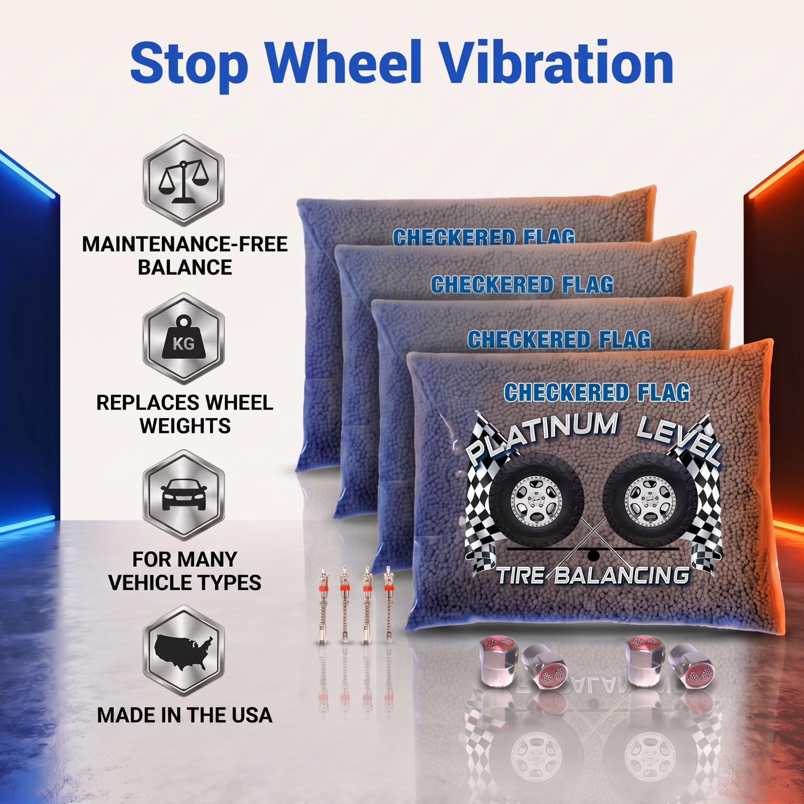 (4-6oz bags)  Tire Balancing Beads include 6 ounce tire Balance Bags