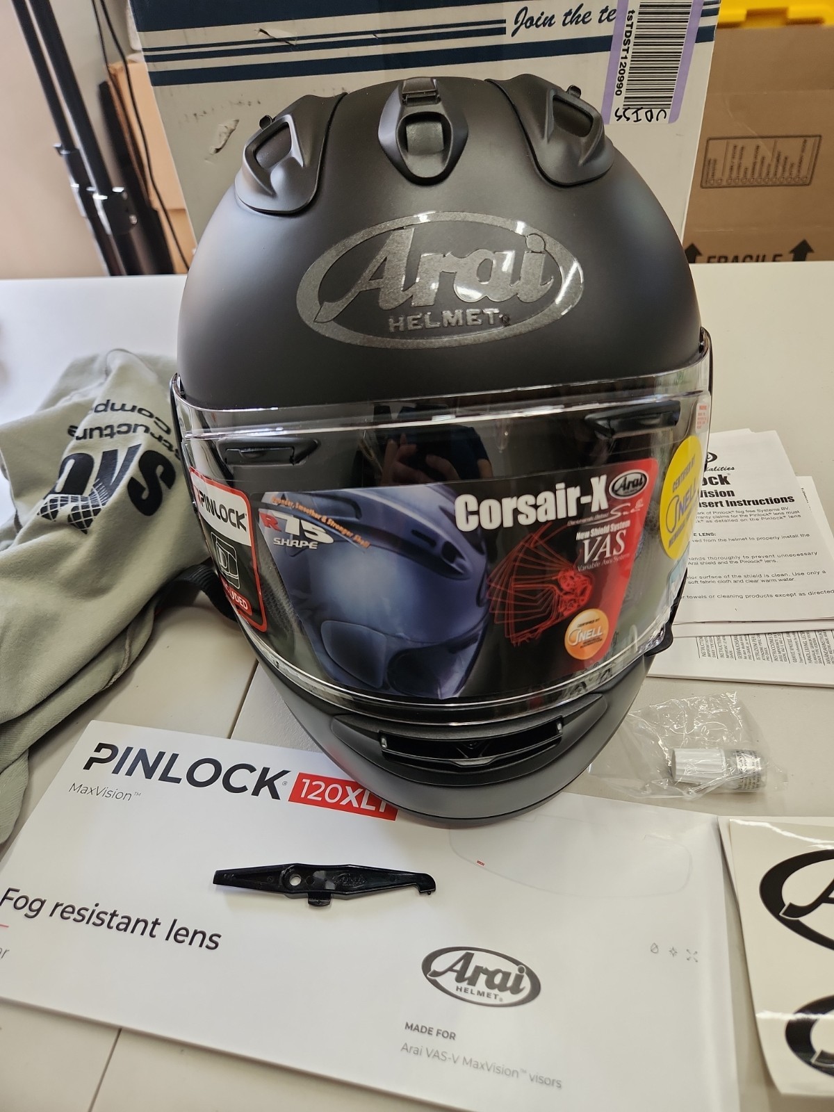 Arai Corsair-X Solid Street Motorcycle Helmet - Black - M