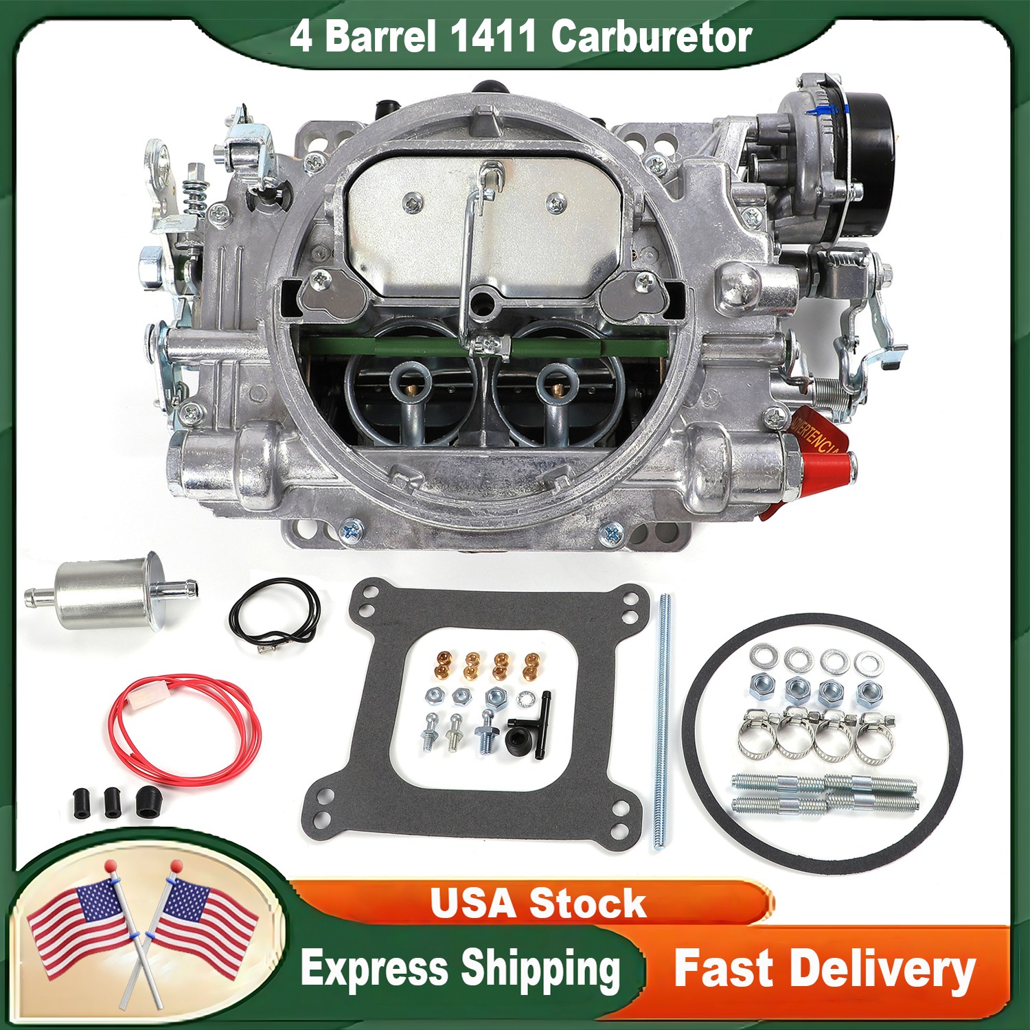 4 Barrel 1411 Carburetor Aluminum For Edelbrock Performer 750 CFM Electric Choke