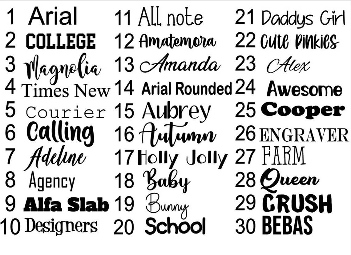 Custom vinyl decal Die Cut lettering multi font-sizes-colors reflective chrome