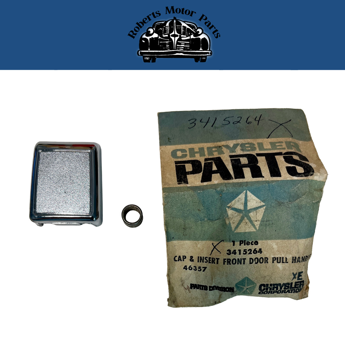 New Old Stock Front Door Pull Handle Cap & Insert For 1970-1971 Mopar #3415264