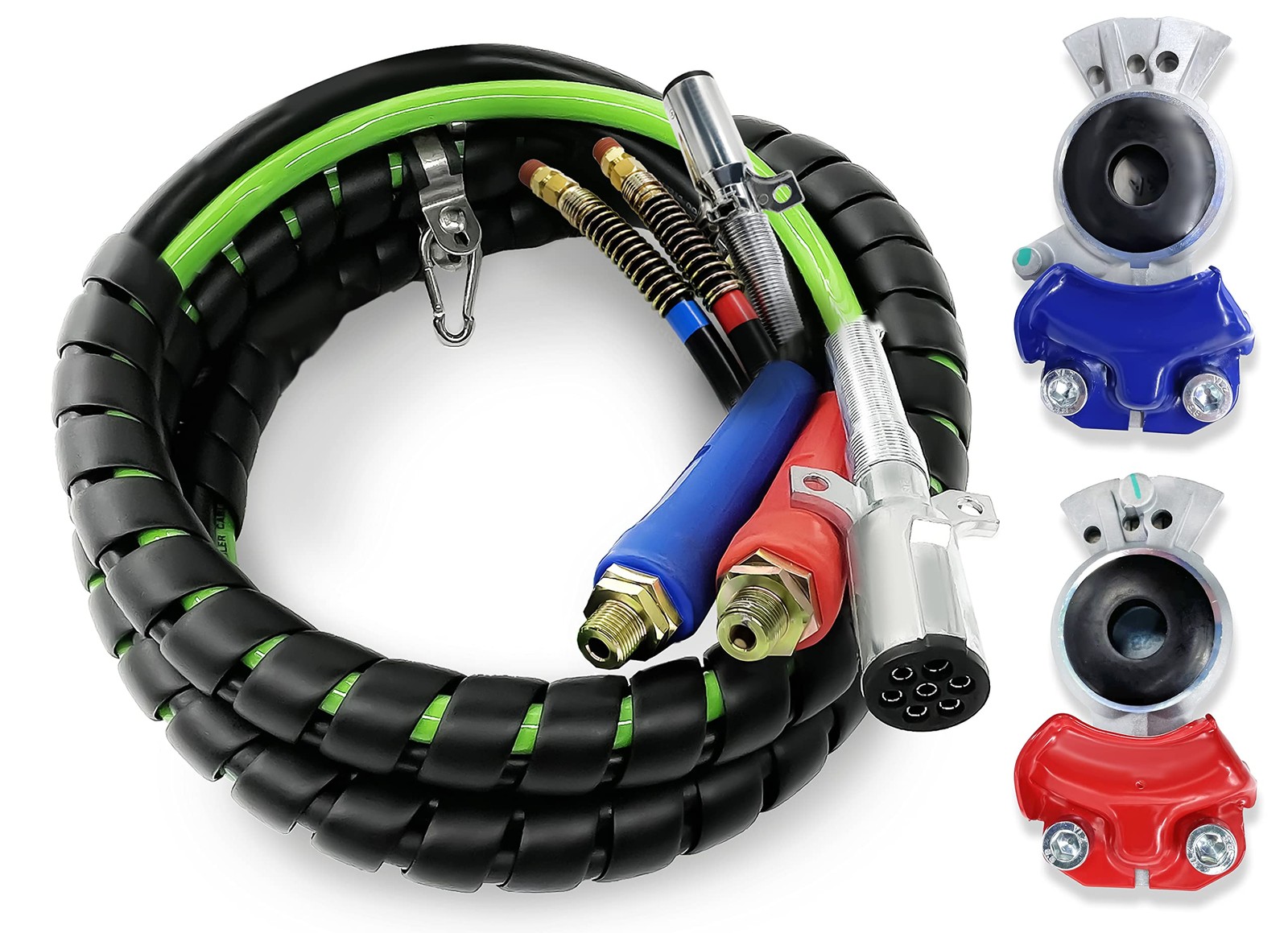 Torque 12ft 3 in 1 ABS & Air Power Line Hose Kit Airline Air Hose with Glad