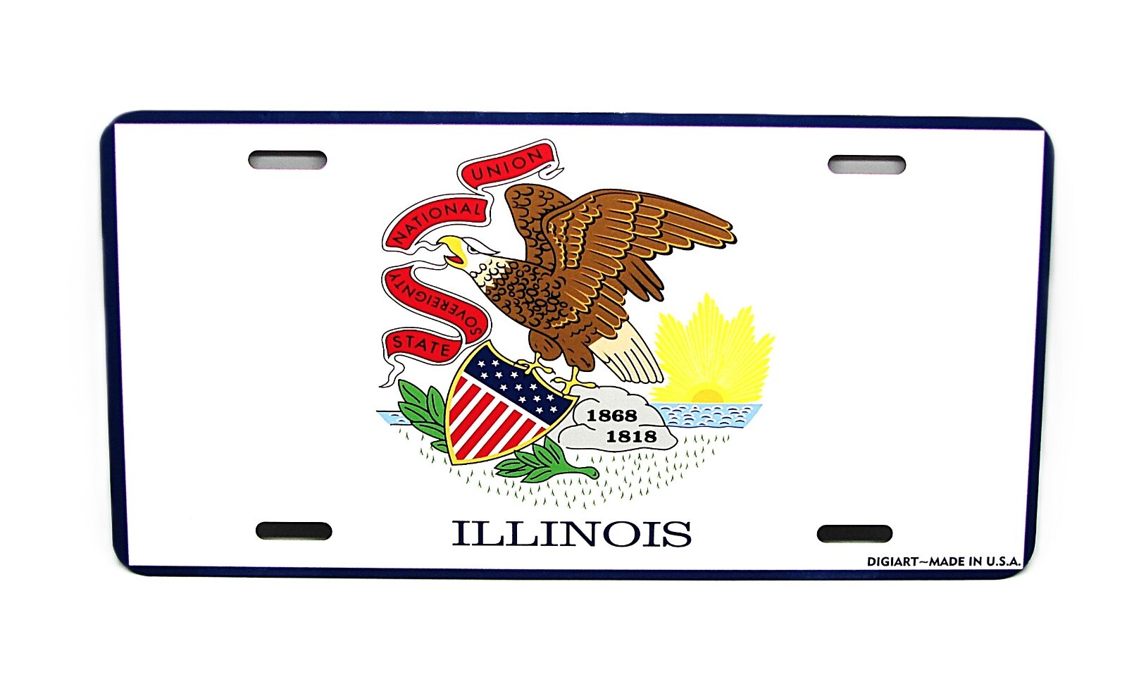 ILLINOIS STATE FLAG METAL CAR NOVELTY LICENSE PLATE AUTO TAG 