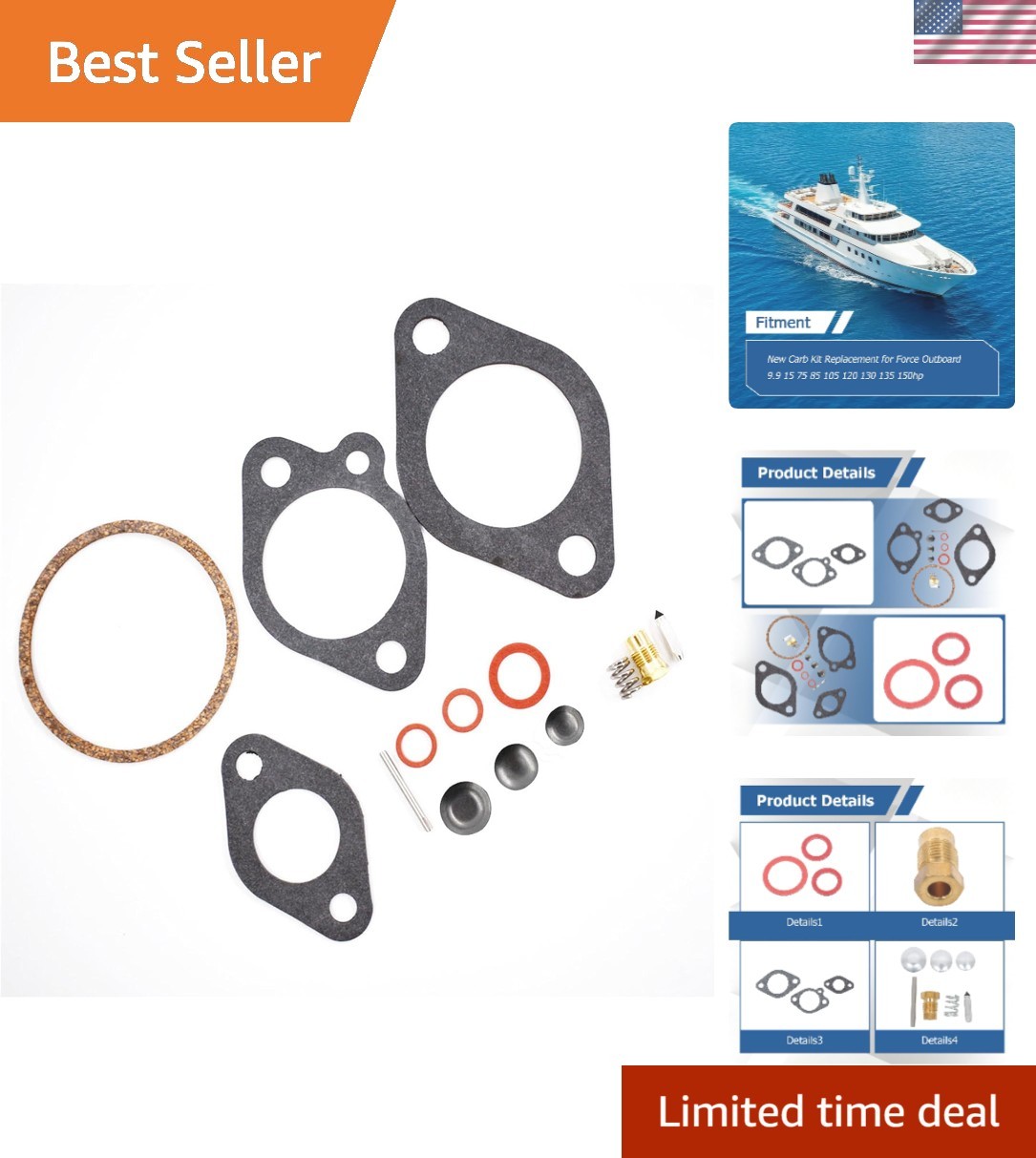 Carburetor Repair Kit for Force Outboard 9.9-150hp Replacement