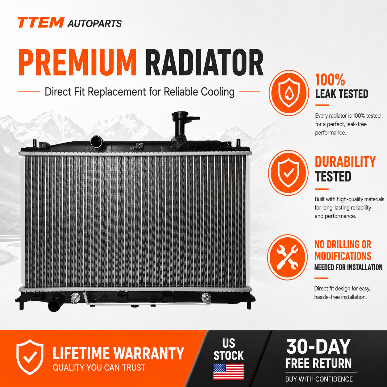 Fit 06-12 Dodge Attitude/Hyundai Accent AT Aluminum Core OE Radiator DPI-2896