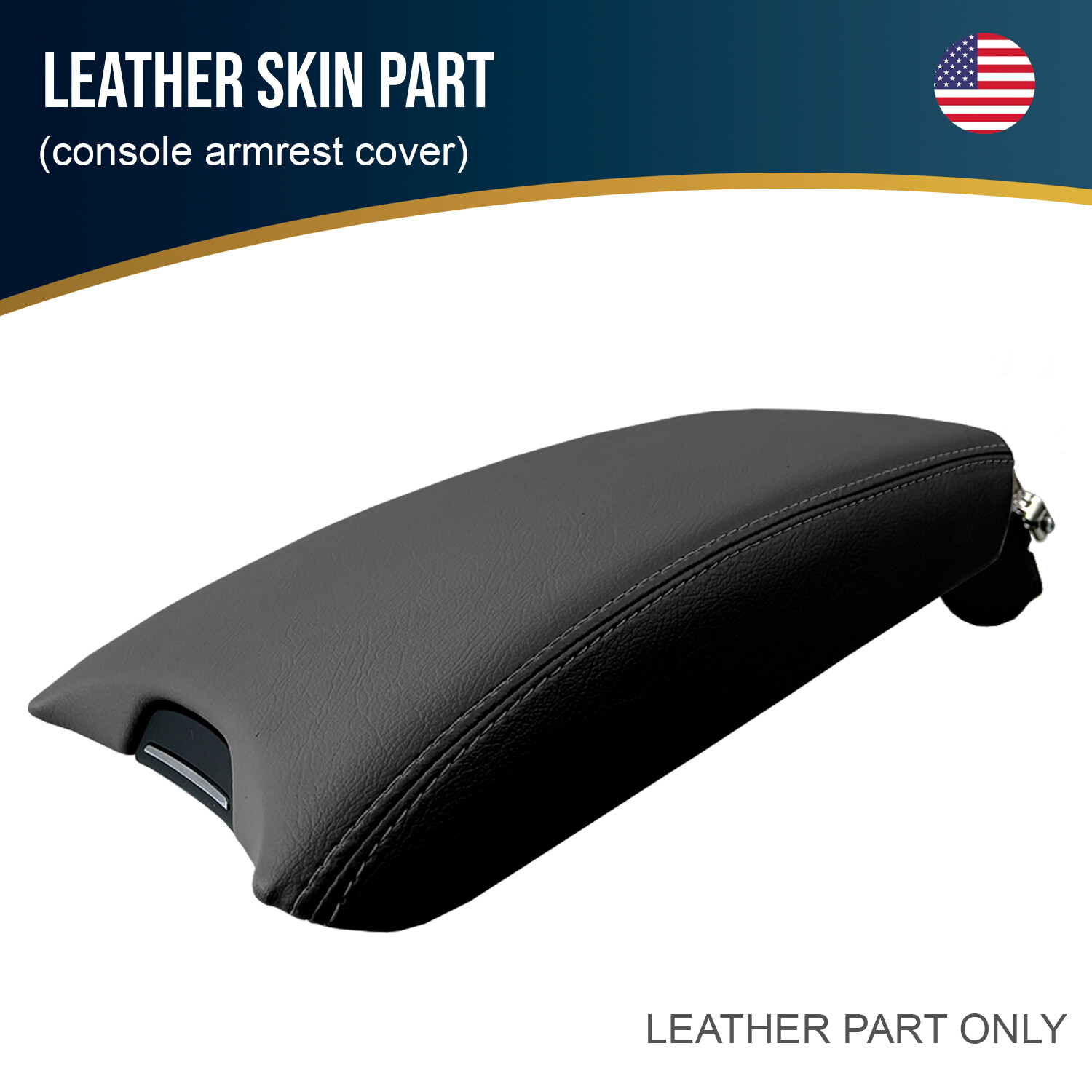 Fits 2017-2019 Buick LaCrosse Leather Console Armrest Cover Black 