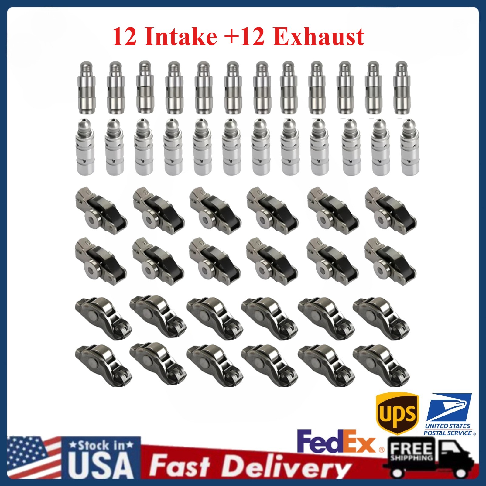 3.6L Intake & Exhaust Lifters Rocker Arms For Jeep Chrysler Dodge Ram 2016-2024