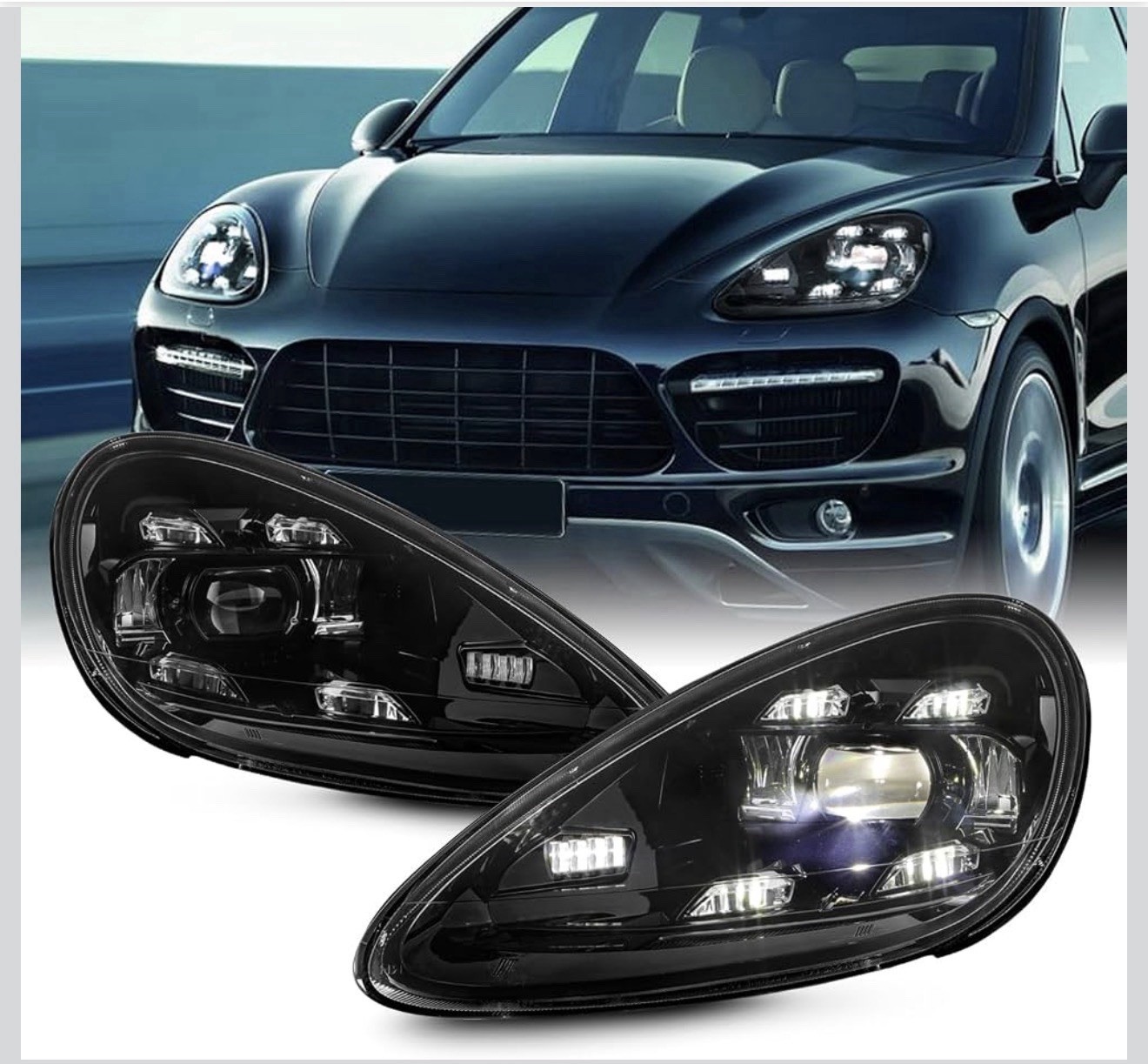 AKKON - For 2011-2014 Porsche Cayenne Quad Headlights & Corner Lights Projector