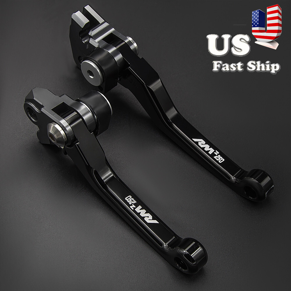 Logo CNC Pivot Clutch Brake Levers Fit Suzuki RMZ250 07-22 2021 2020 2019 2018