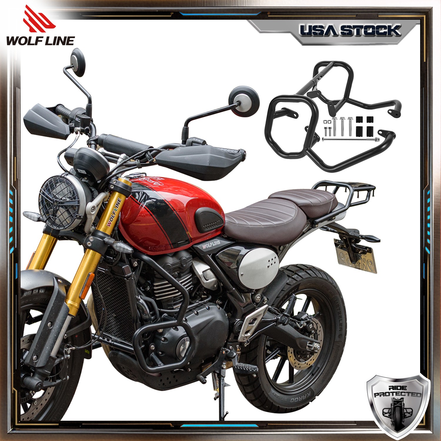 WOLFLINE Crash Bar For Triumph Speed 400/Scrambler 400 X XC 2026 Engine Guard