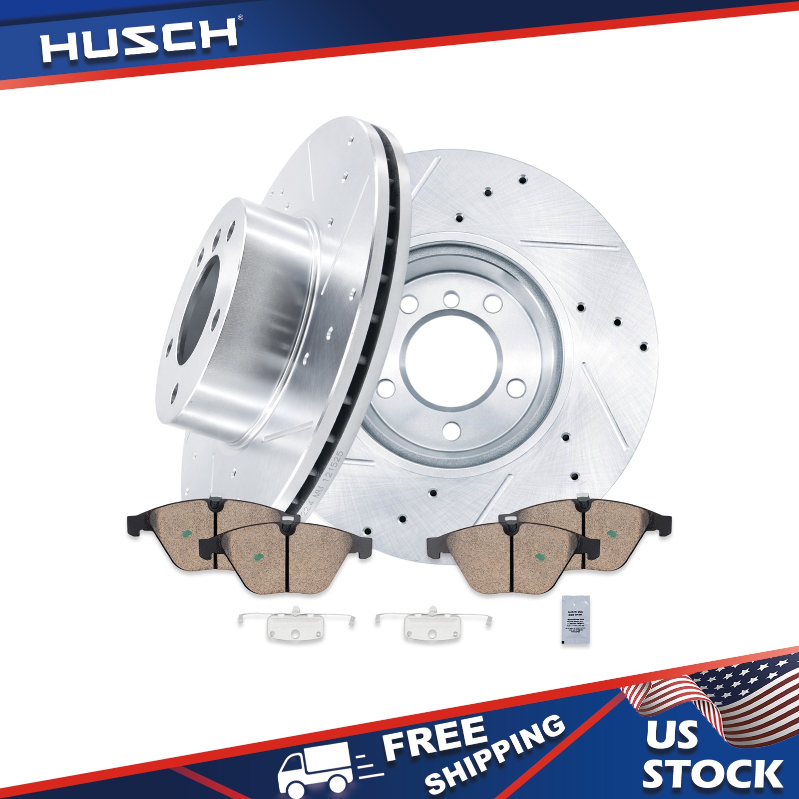 312mm Front Drilled Brake Rotors + Ceramic Pads for 2010 - 2013 BMW 328i xDrive
