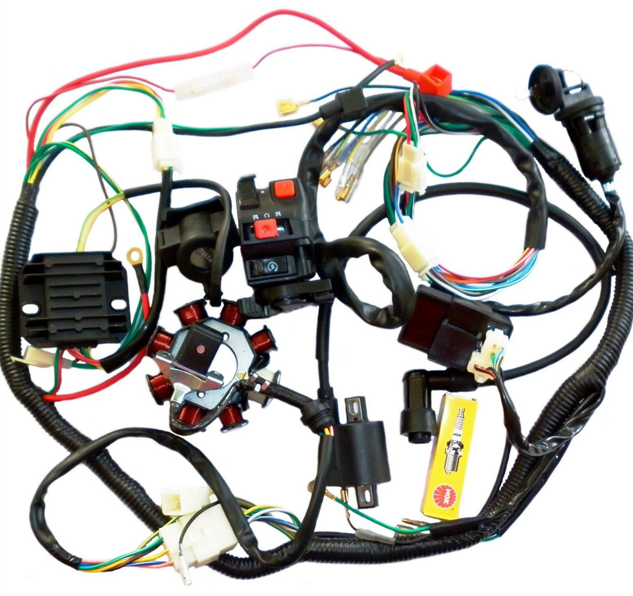 ATV Electric Wiring Harness Wire Go kart 150cc 200cc 250CC Engine Taotao Kazuma 