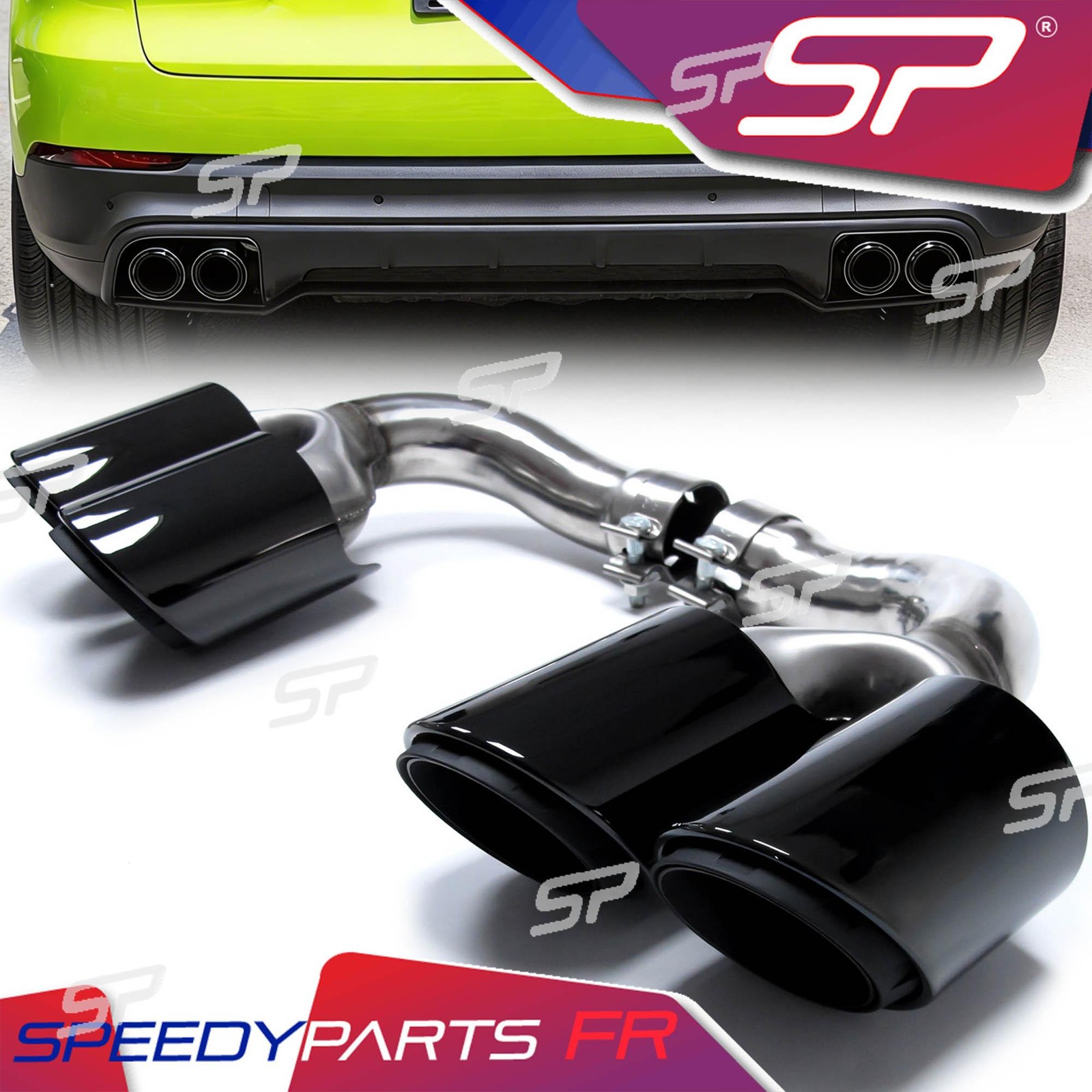 Black Stainless Rear Exhaust Muffler Tip End Pipe For Porsche Cayenne 2019-2026