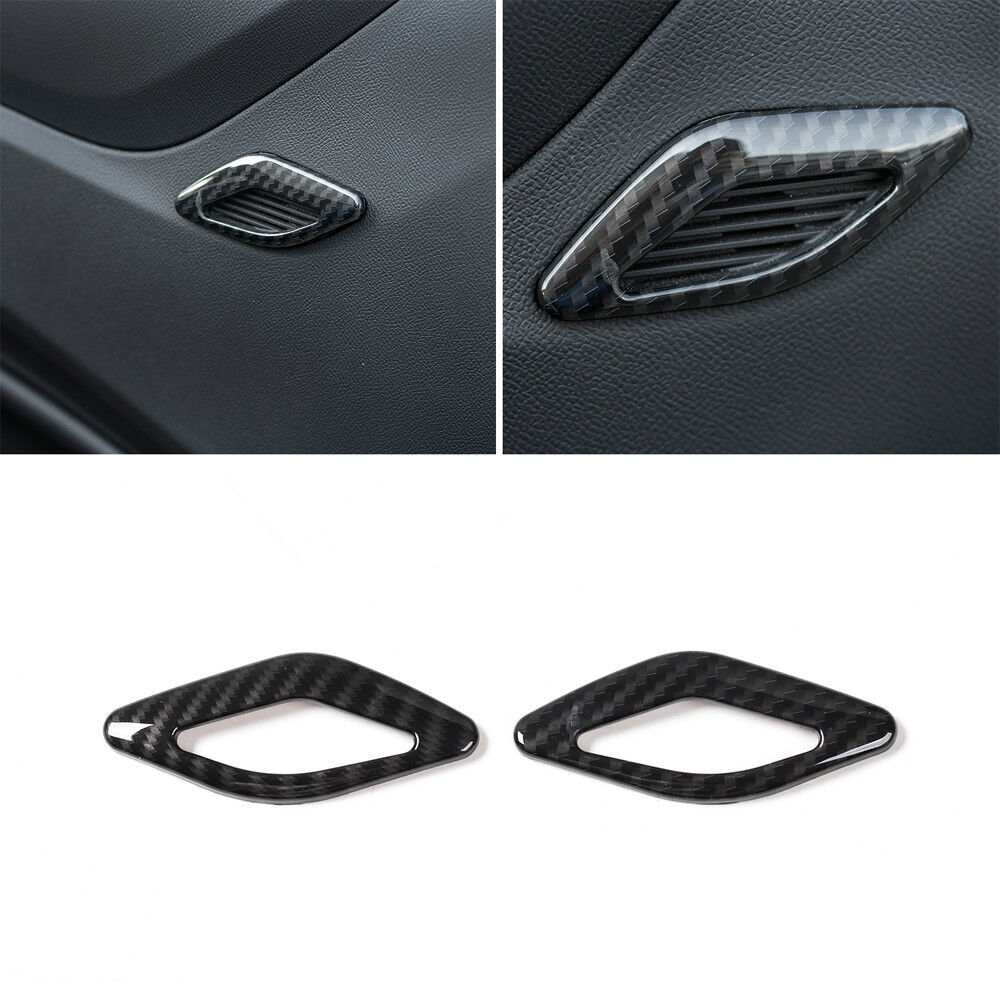 Pair Carbon Fiber Door Speaker Ring Cover Frame Trim For Chevrolet Camaro 2017+ Pair Carbon Fiber Door Speaker Ring Cover Frame Trim For Chevrolet Camaro 2017+