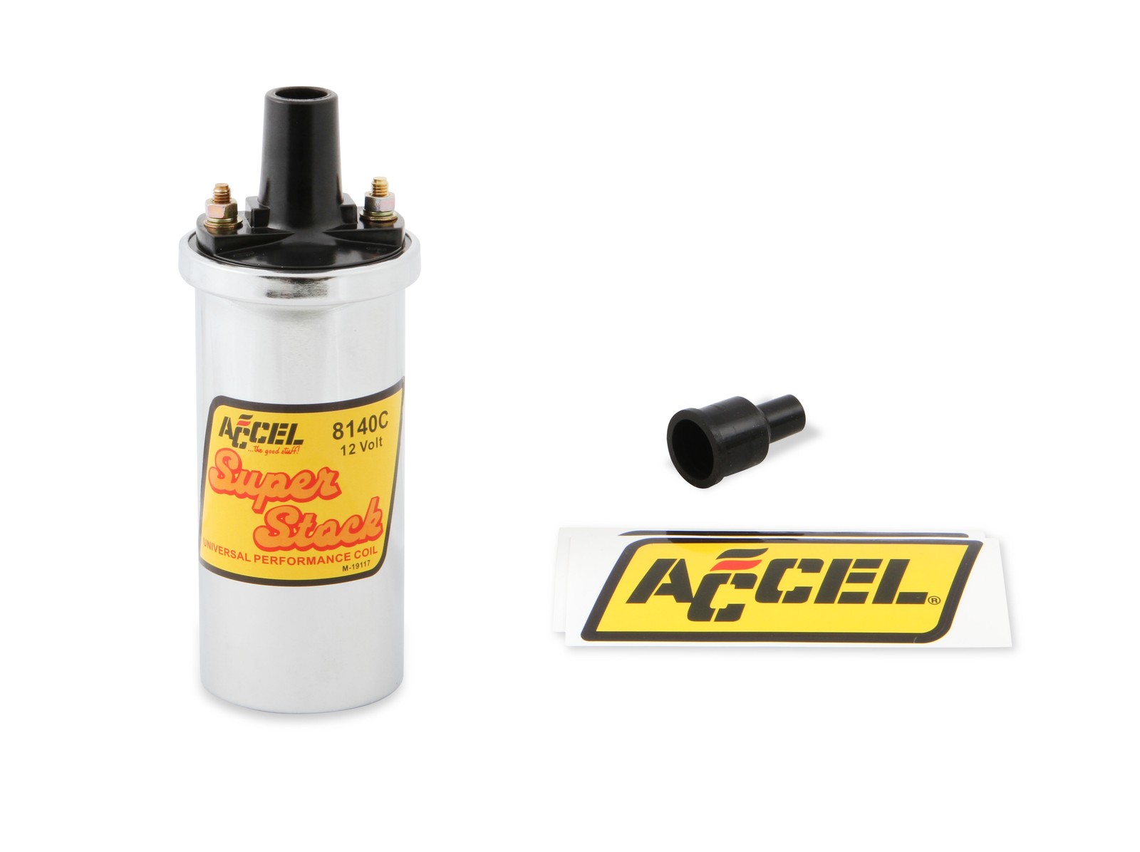 ACCEL 8140C Ignition Coil - Chrome - 42000v 1.4 ohm primary - Points - good up