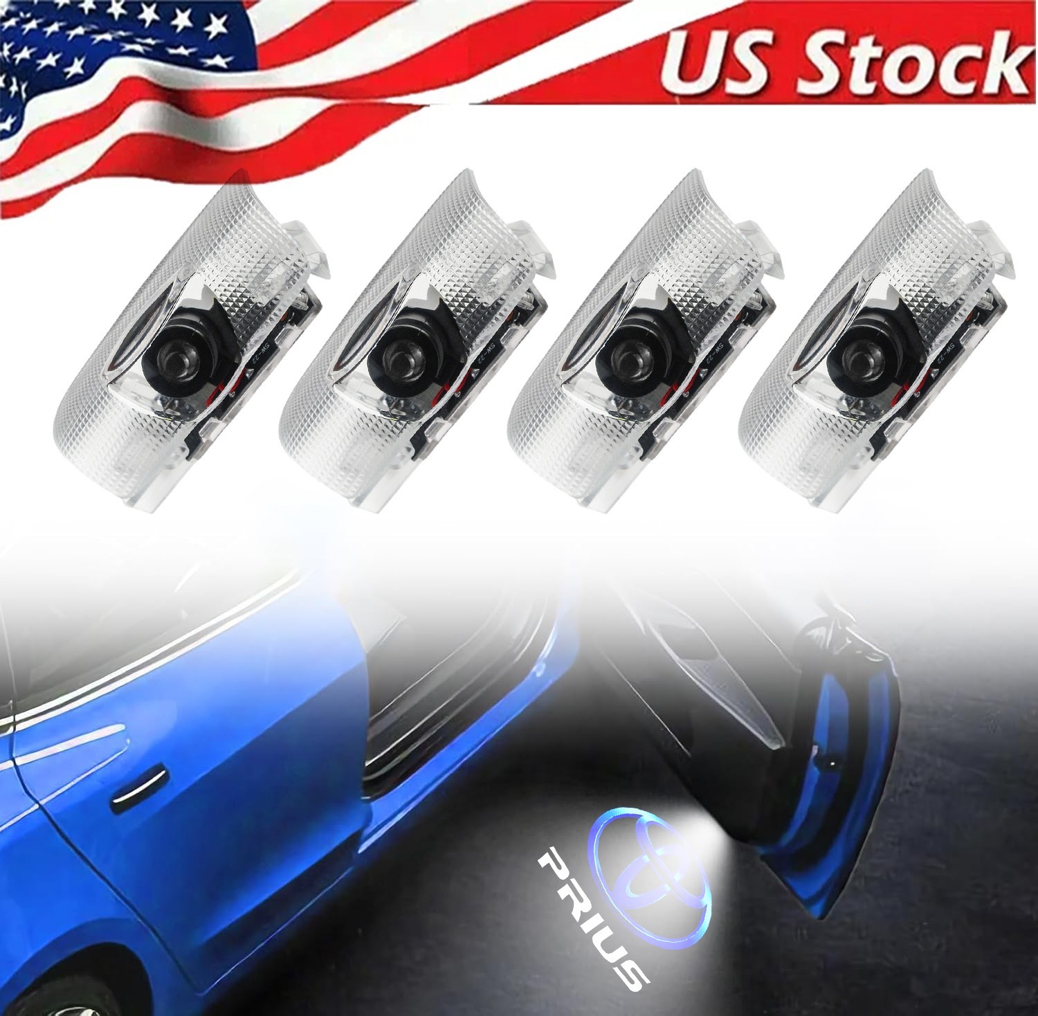 OEM-Replace White LED 4Pcs Side Door Courtesy Lights Fits 2005-2026 Toyota Prius