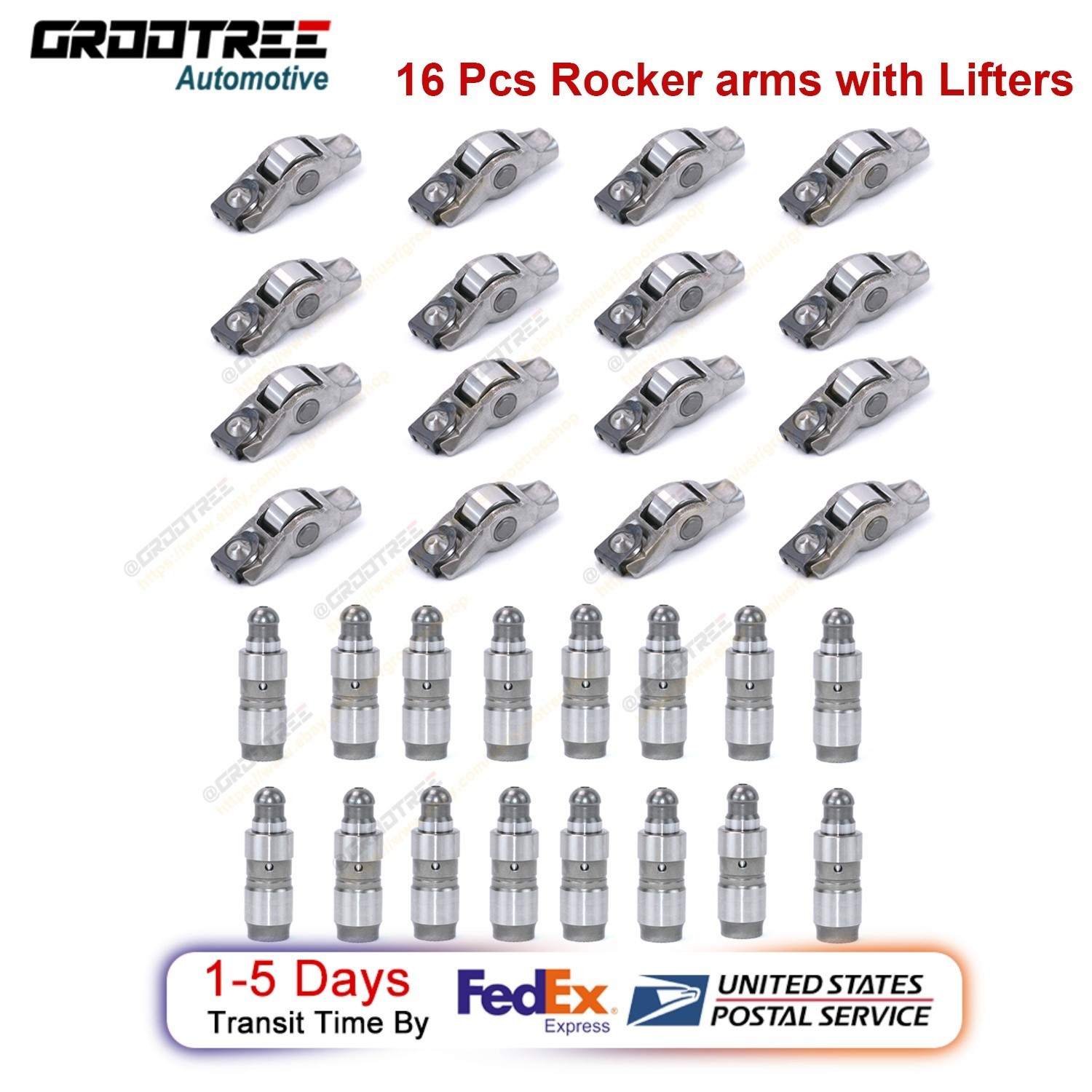 16x Rocker arm & 16x Hydraulic Valve lifter for Ford Expedition F150 3.5L 2018-