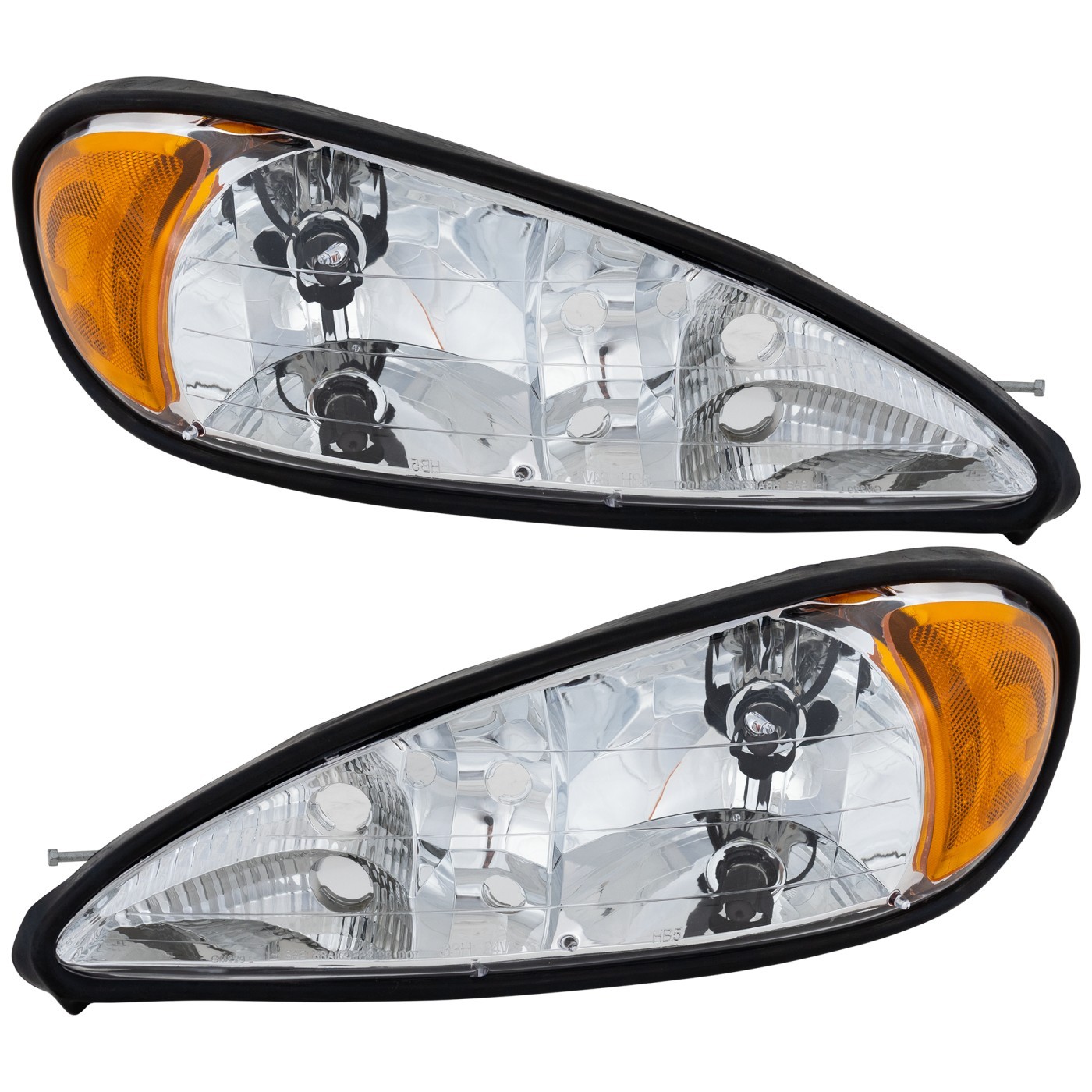 Halogen Headlight Set For 1999-05 Pontiac Grand Am with Bulb Driver & Passenger