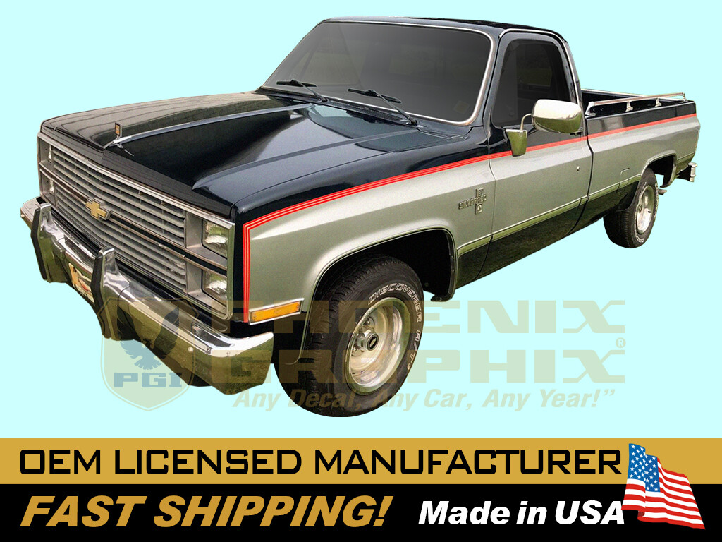 1986 1987 1988 1989 1990 1991 Chevrolet GMC Square Body Truck Stripe Decal 5Band