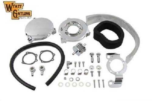 Chrome Wyatt Gatling New Era Round Air Cleaner Kit Harley Sportster 91-20 Chrome Wyatt Gatling New Era Round Air Cleaner Kit Harley Sportster 91-20