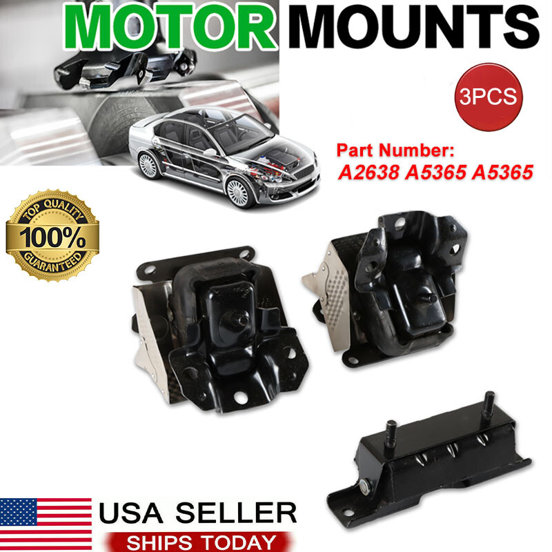 3PC Front Engine & Trans Mounts Set for 07-14 Chevrolet GMC Cadillac Auto Trans