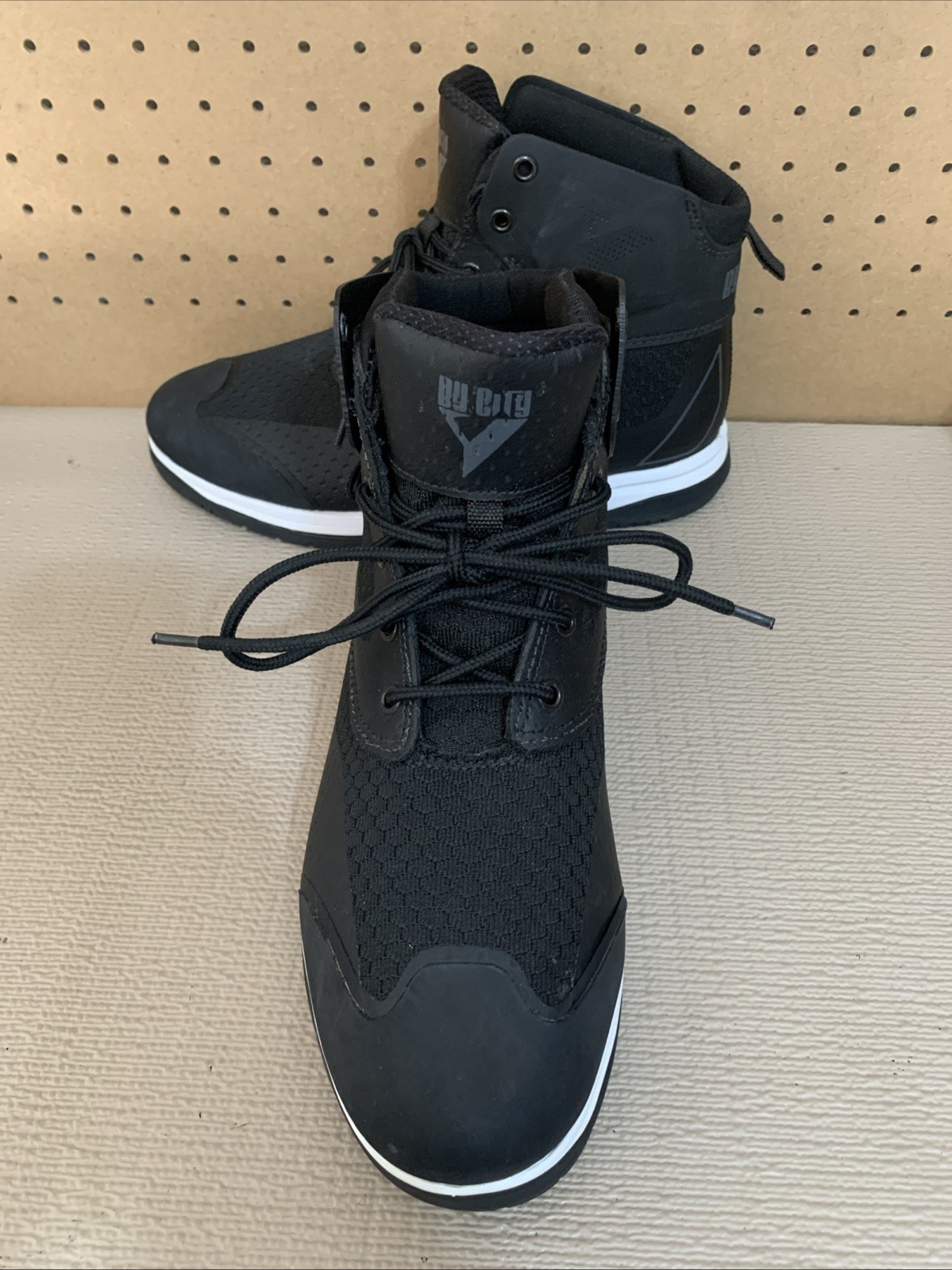 Men’s By City Motorcycle Lace Up High Top Shoe Boots Black US 10-10.5 Preowned Men’s By City Motorcycle Lace Up High Top Shoe Boots Black US 10-10.5 Preowned
