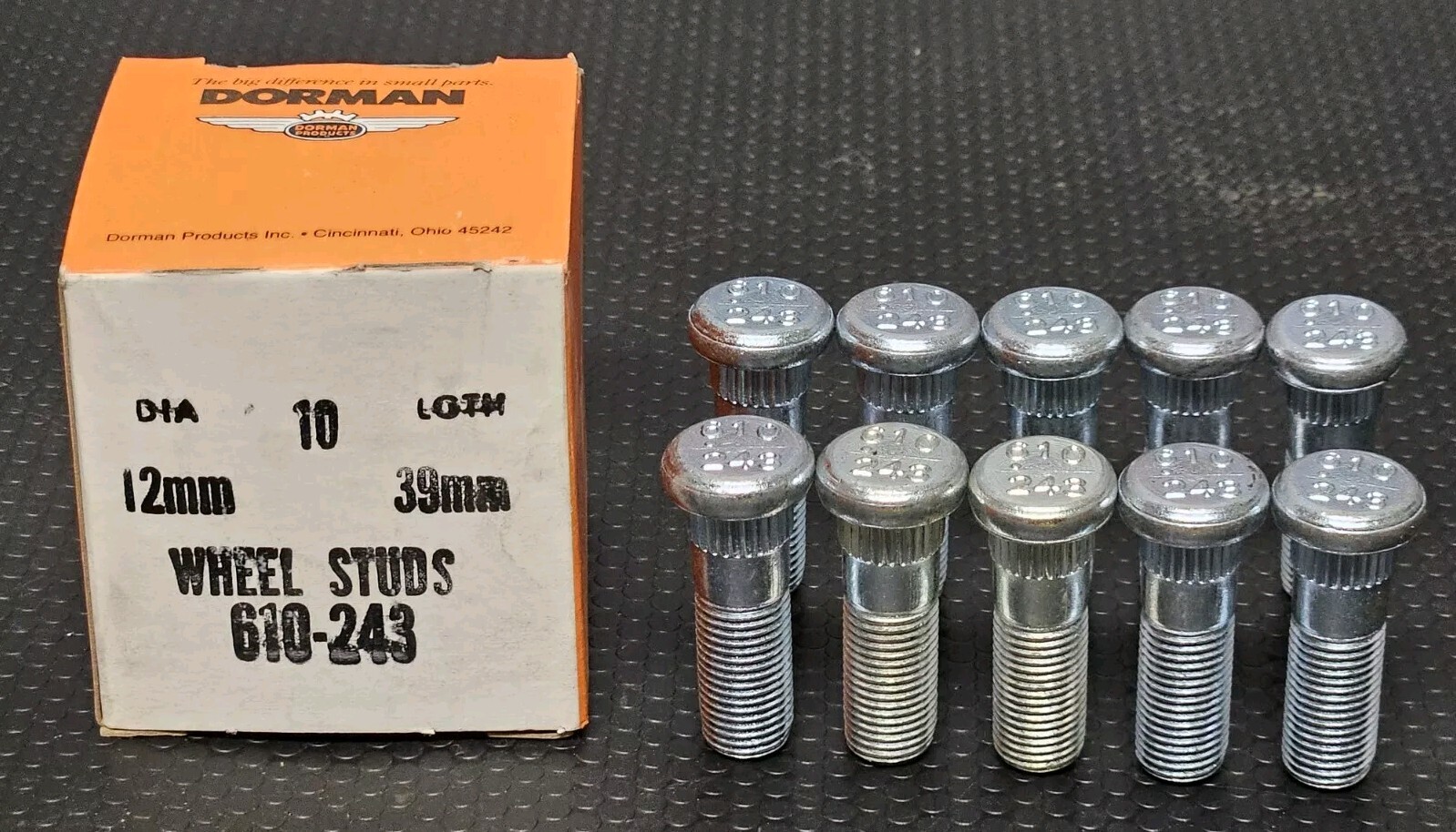 (10) Dorman 610-243 Metric Wheel Studs 12mm Diameter 39mm Length