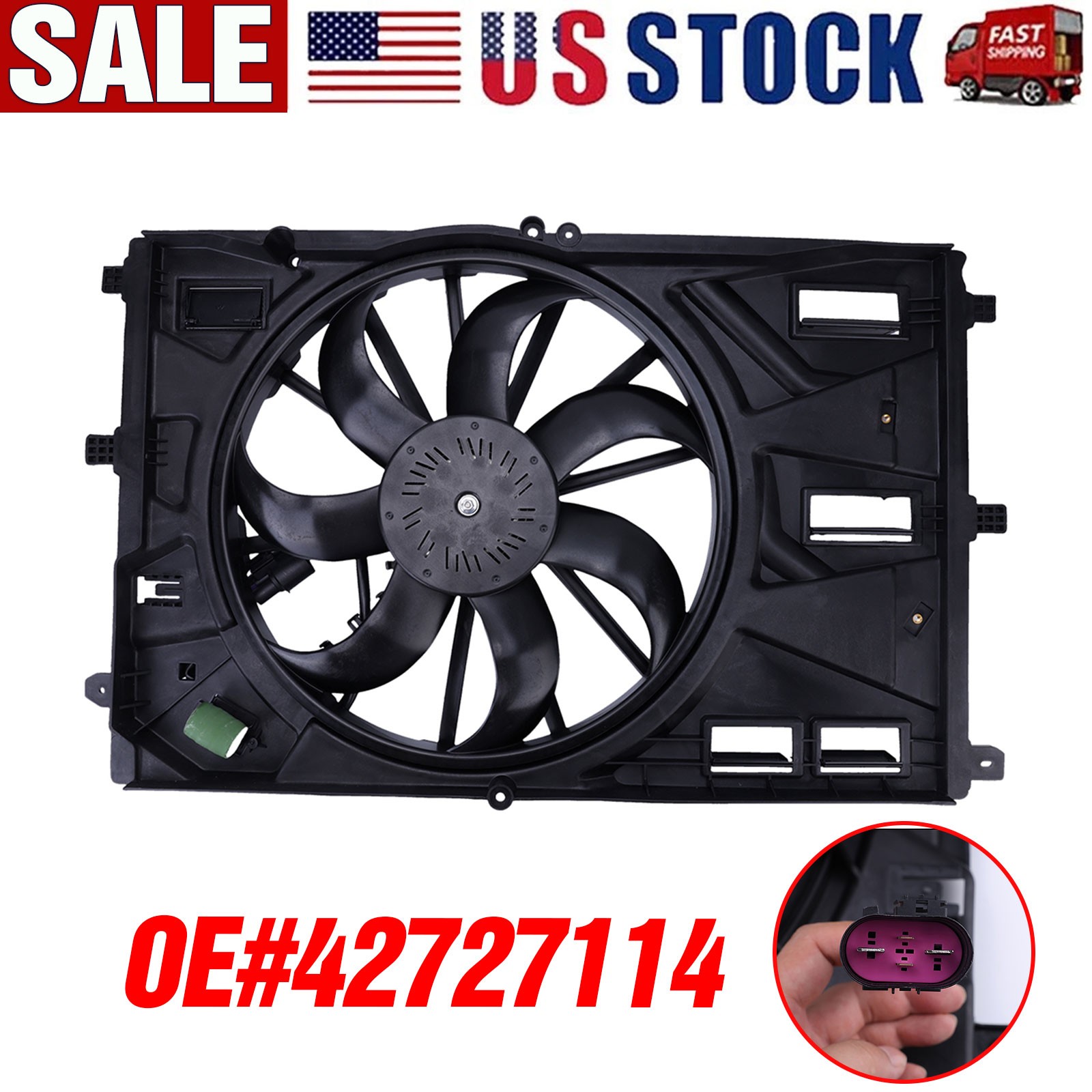 Radiator Cooling Fan Fit Chevrolet Trax Buick Envista Engine w/ Shroud Assembly
