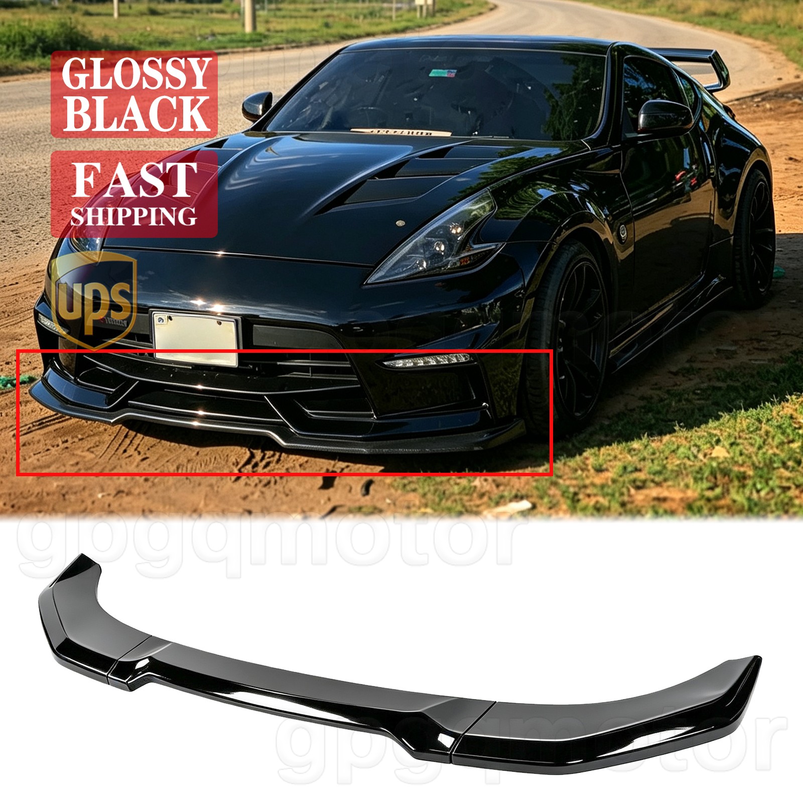 For Nissan 370Z Nismo 2014-2020 MX Style Glossy Black Front Bumper Lip Splitter