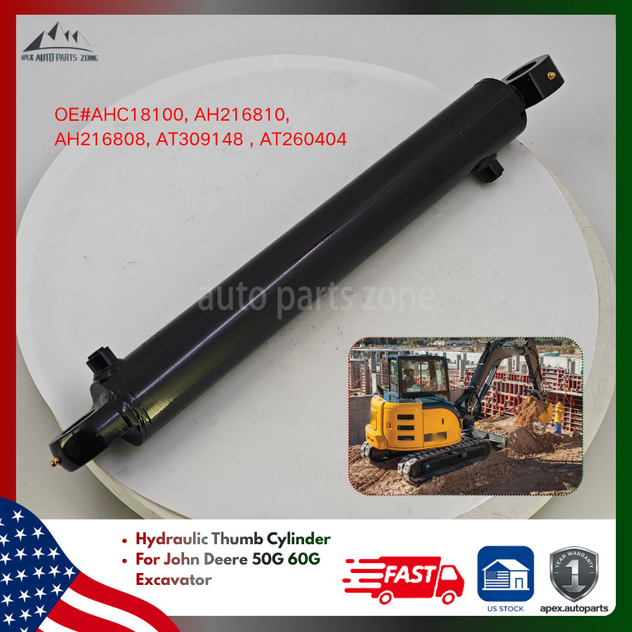 AHC18100 Hydraulic Thumb Bucket Cylinder Fits John Deere 50G 60G Excavator Clamp