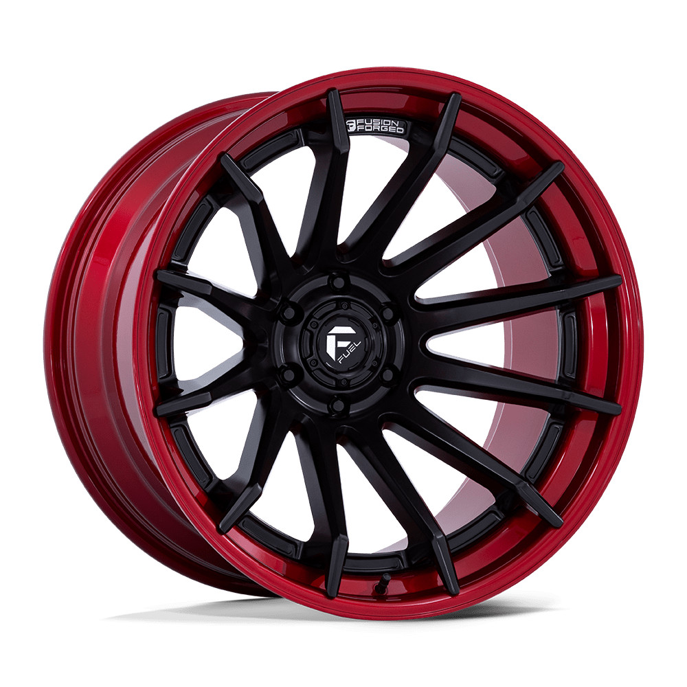 22x10 Fuel FC403 Burn Matte Black W/ Candy Red Lip FORGED Wheel 6x135 (-18mm)