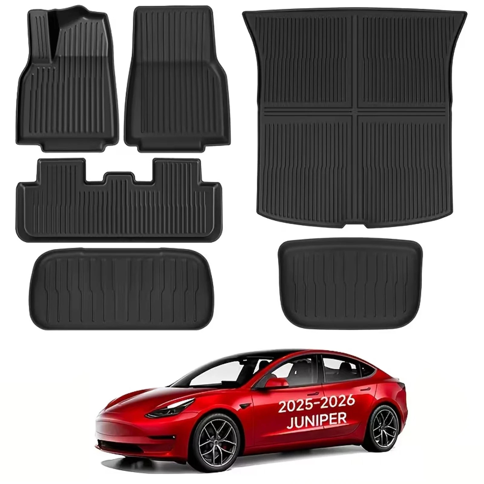 Floor Mats for 2025-2026 Tesla Model Y Juniper Cargo Liner &Backrest All-Weather