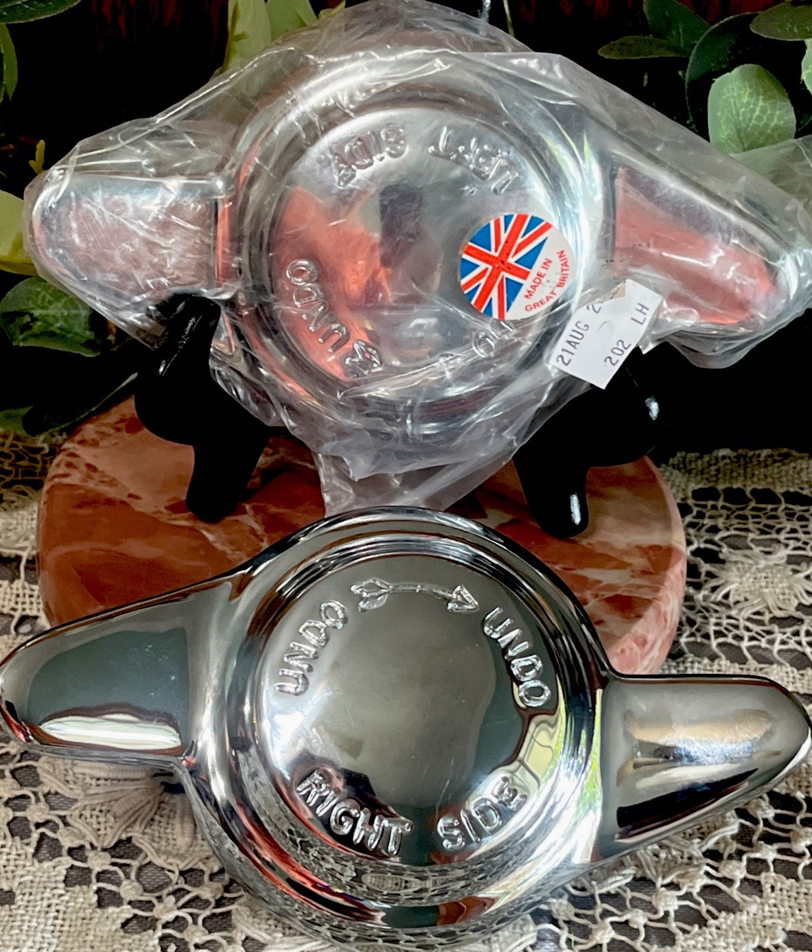 Vintage Great Britain made wire wheel spinner 2 ear, 8 TPI, Complete Set of 4