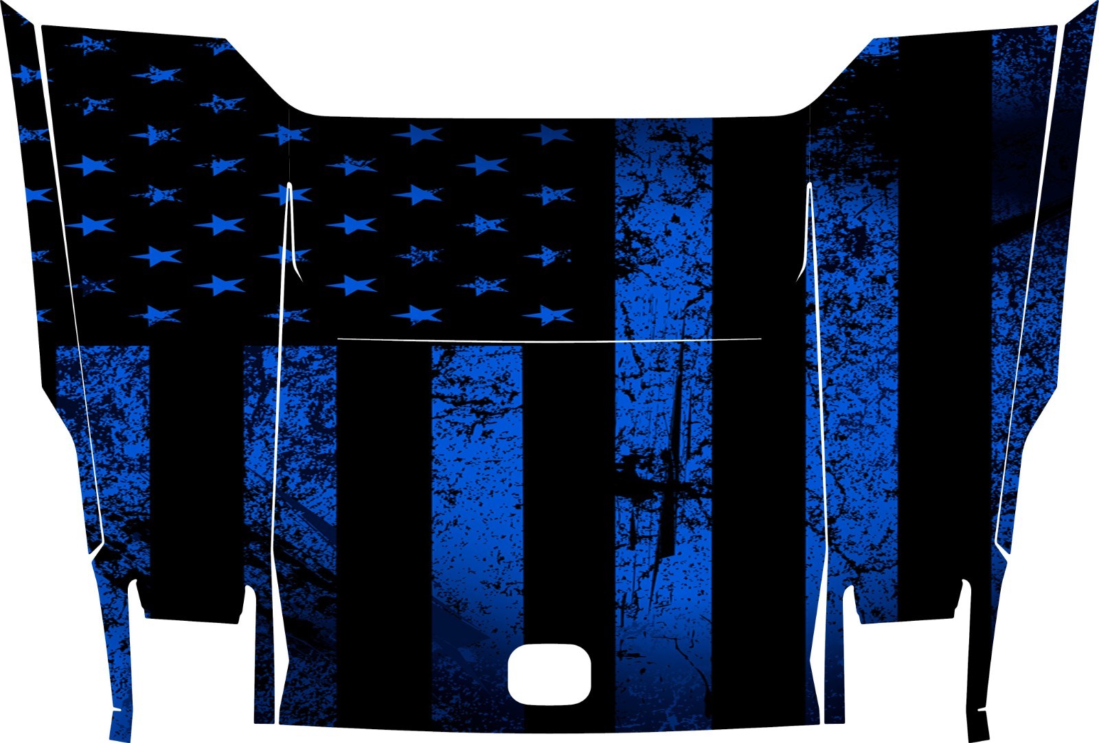 24-PRESENT POLARIS XPEDITION HOOD GRAPHIC WRAP GLOSS DISTRESSED BLUE BLACK FLAG 24-PRESENT POLARIS XPEDITION HOOD GRAPHIC WRAP GLOSS DISTRESSED BLUE BLACK FLAG