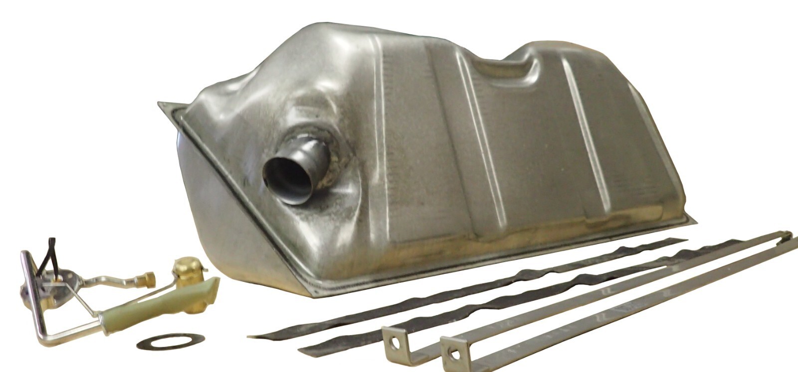 55-56 Chevrolet Station Wagon gas tank kit OE Equivalent steel 3/8 Sender Straps 55-56 Chevrolet Station Wagon gas tank kit OE Equivalent steel 3/8 Sender Straps