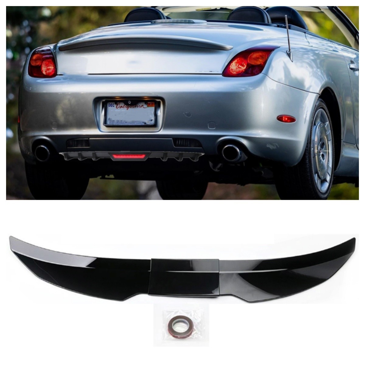For Lexus SC430 2002-10 Car Rear Trunk Spoiler 46–50” Car Boot Wing Glossy Black