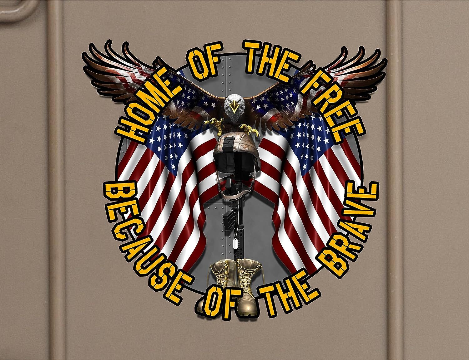 Battlefield Cross Home of The Free, Because of The Brave Military US Army