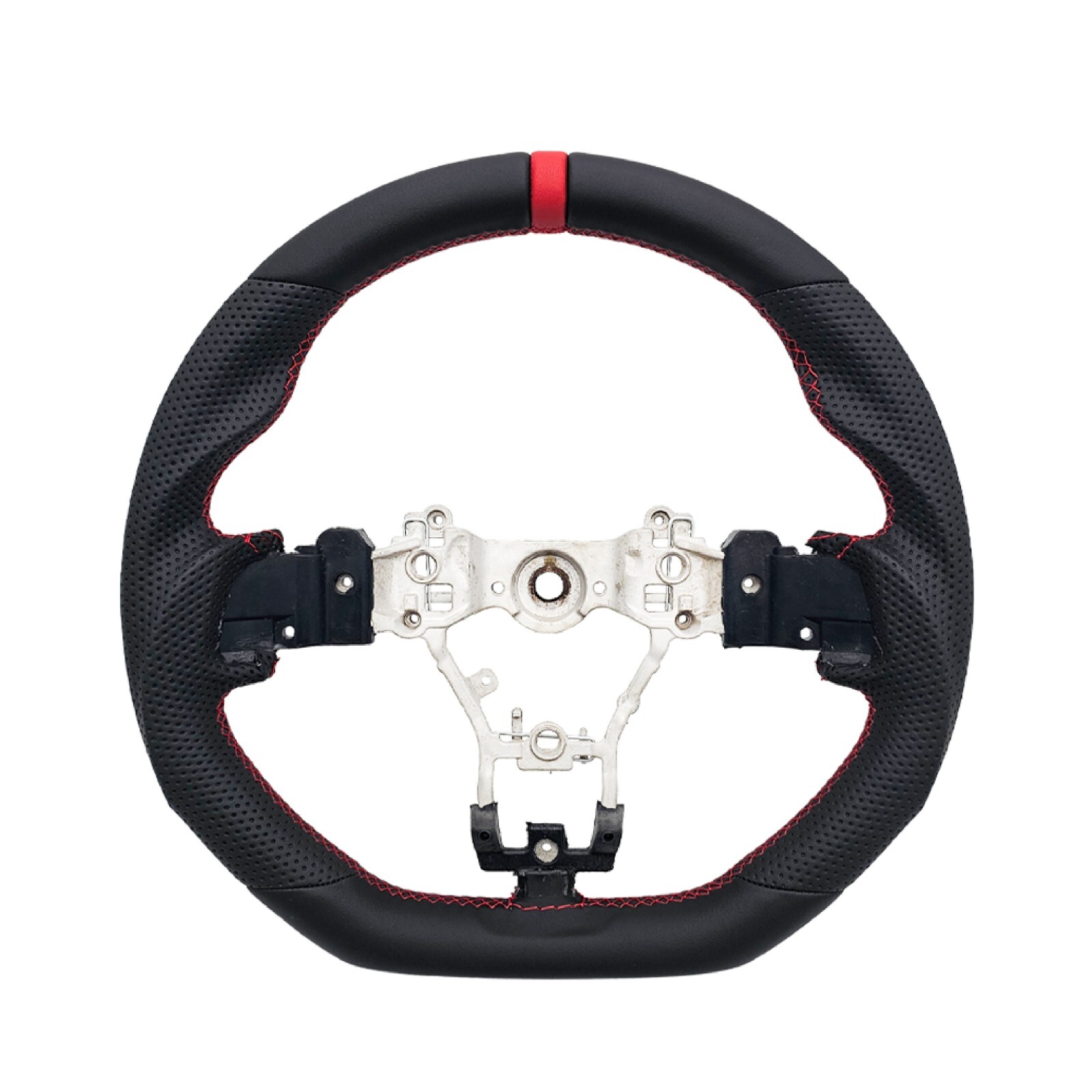 REVESOL Black Sport Steering Wheel 3D Red Ring for 2015-2021 SUBARU STI WRX S209