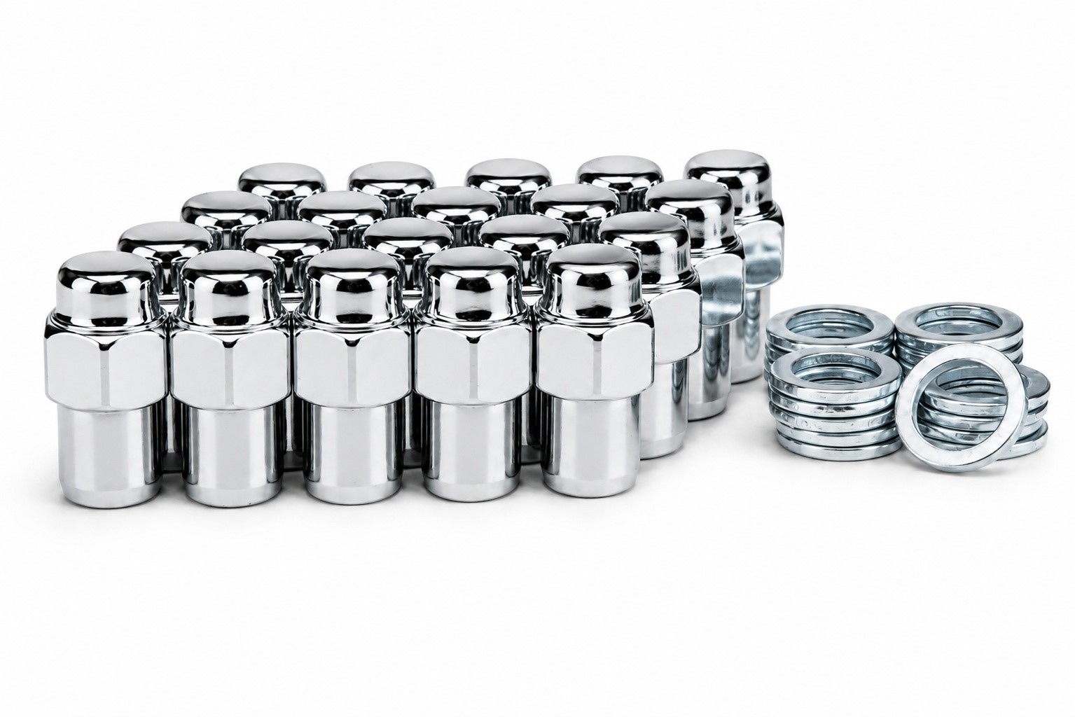 20 Lug Nuts 12x1.25 Chrome Mag Wheel Nuts .75\