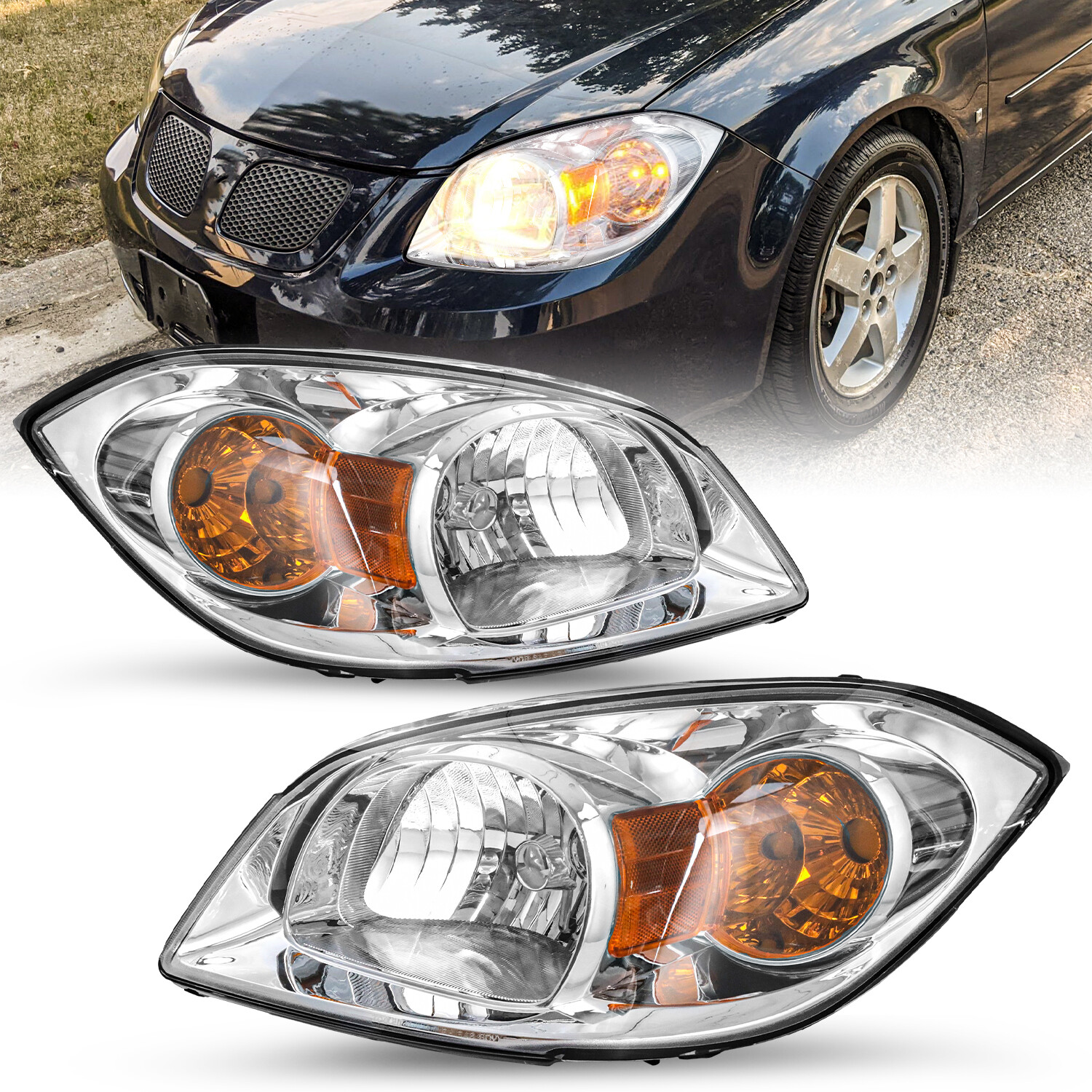 For 05-10 Chevy Cobalt 07-10 Pontiac G5 05-06 Pursuit Headlights Headlamps Sets For 05-10 Chevy Cobalt 07-10 Pontiac G5 05-06 Pursuit Headlights Headlamps Sets