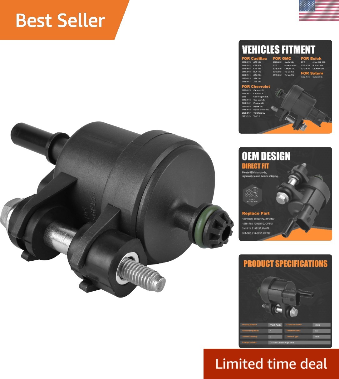 Reliable Vapor Canister Purge Valve for Seamless Installation - Fits Many Makes